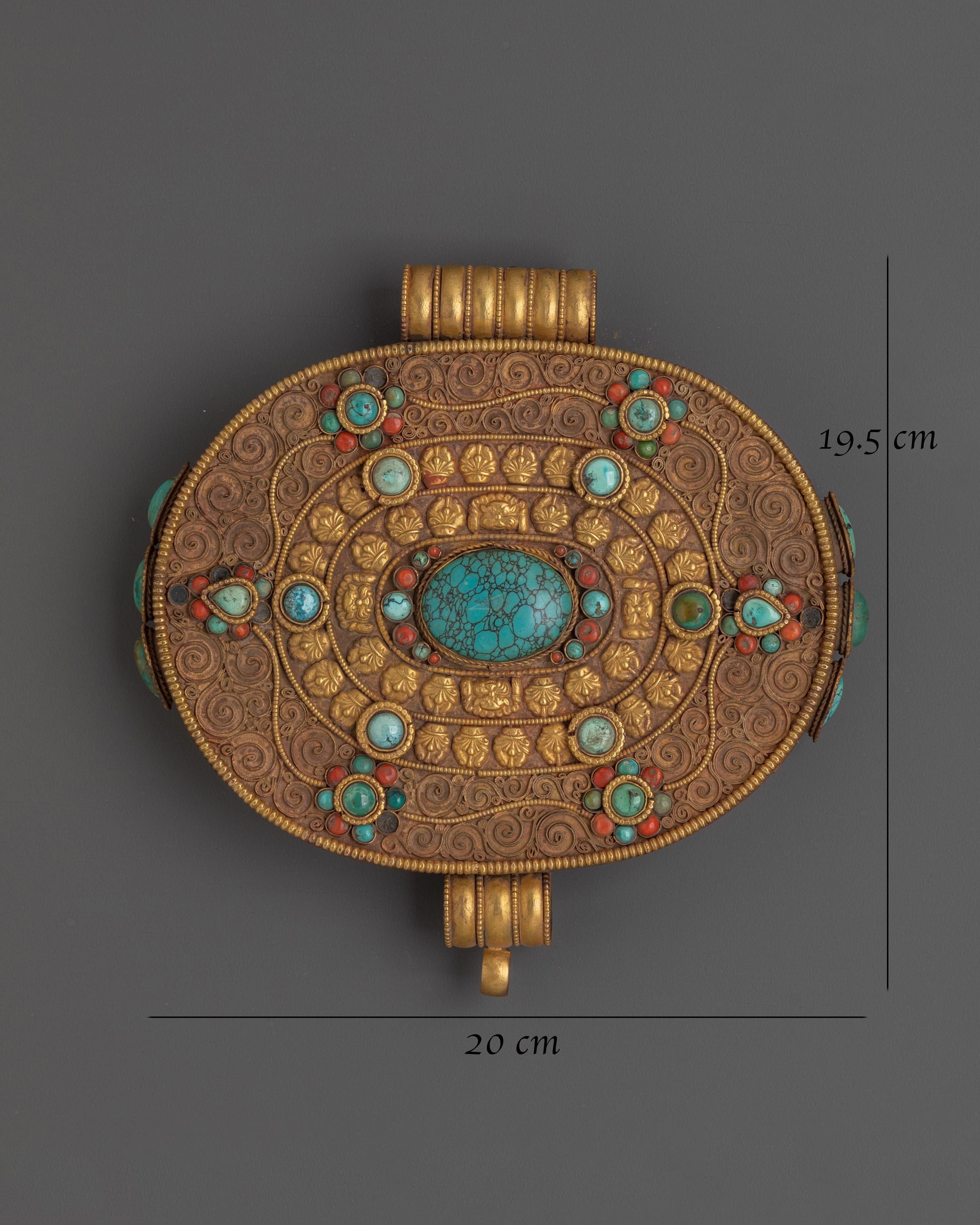 Gold Plated Ghau Box Locket | | Handcrafted Tibetan Spiritual Locket