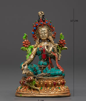 Handcrafted Green Tara Buddhist Deity | Meditation and Home Decor