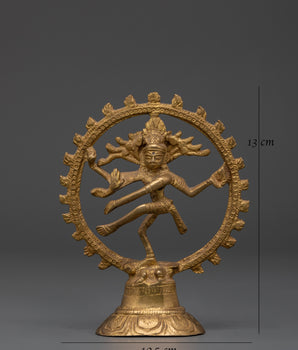 Nataraja in Cosmic Dance | Handcrafted Brass Shiva Figurine for Altar & Home Decor