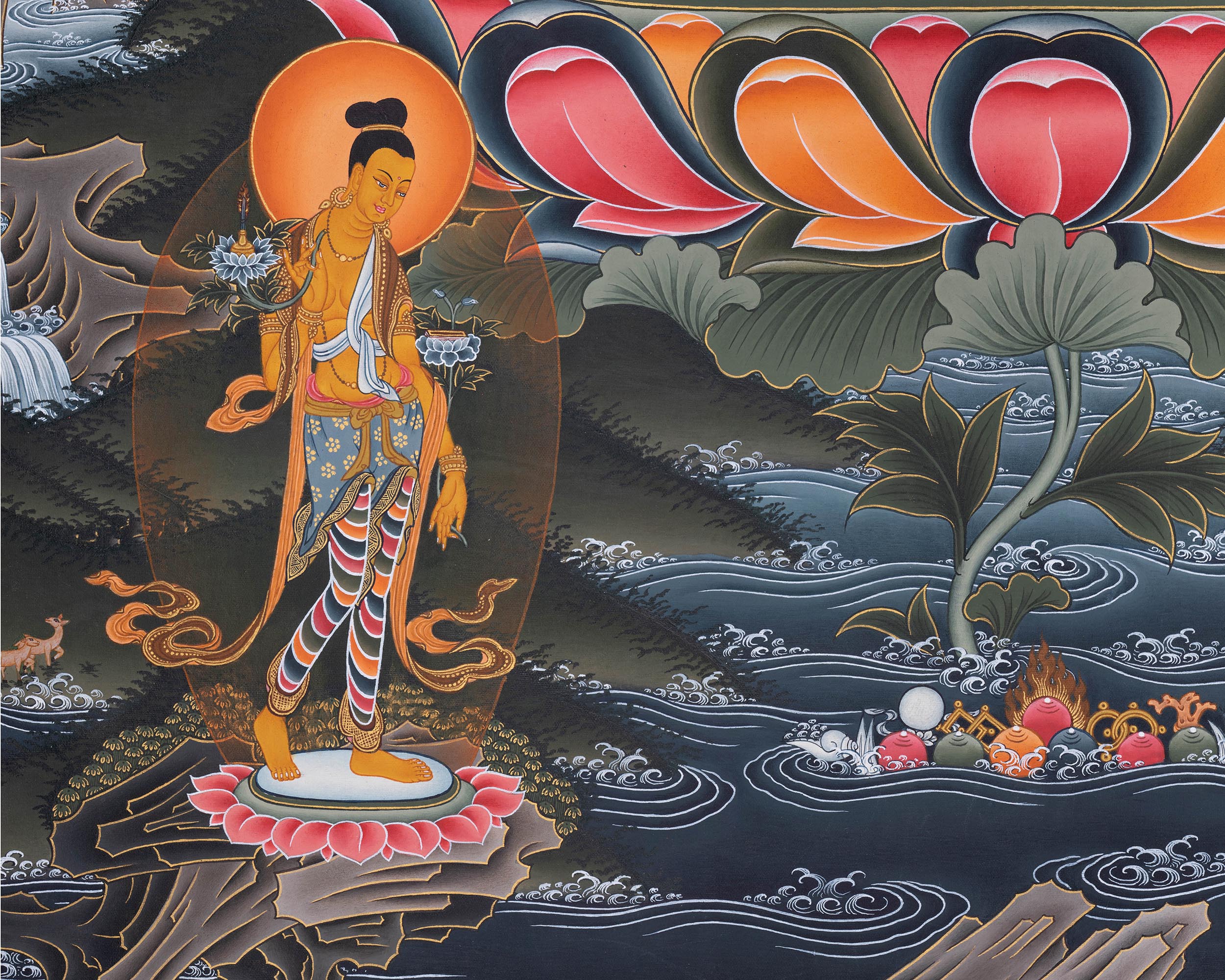 White Tara with Bodhisattva | Sita Tara The Female Buddha Artwork
