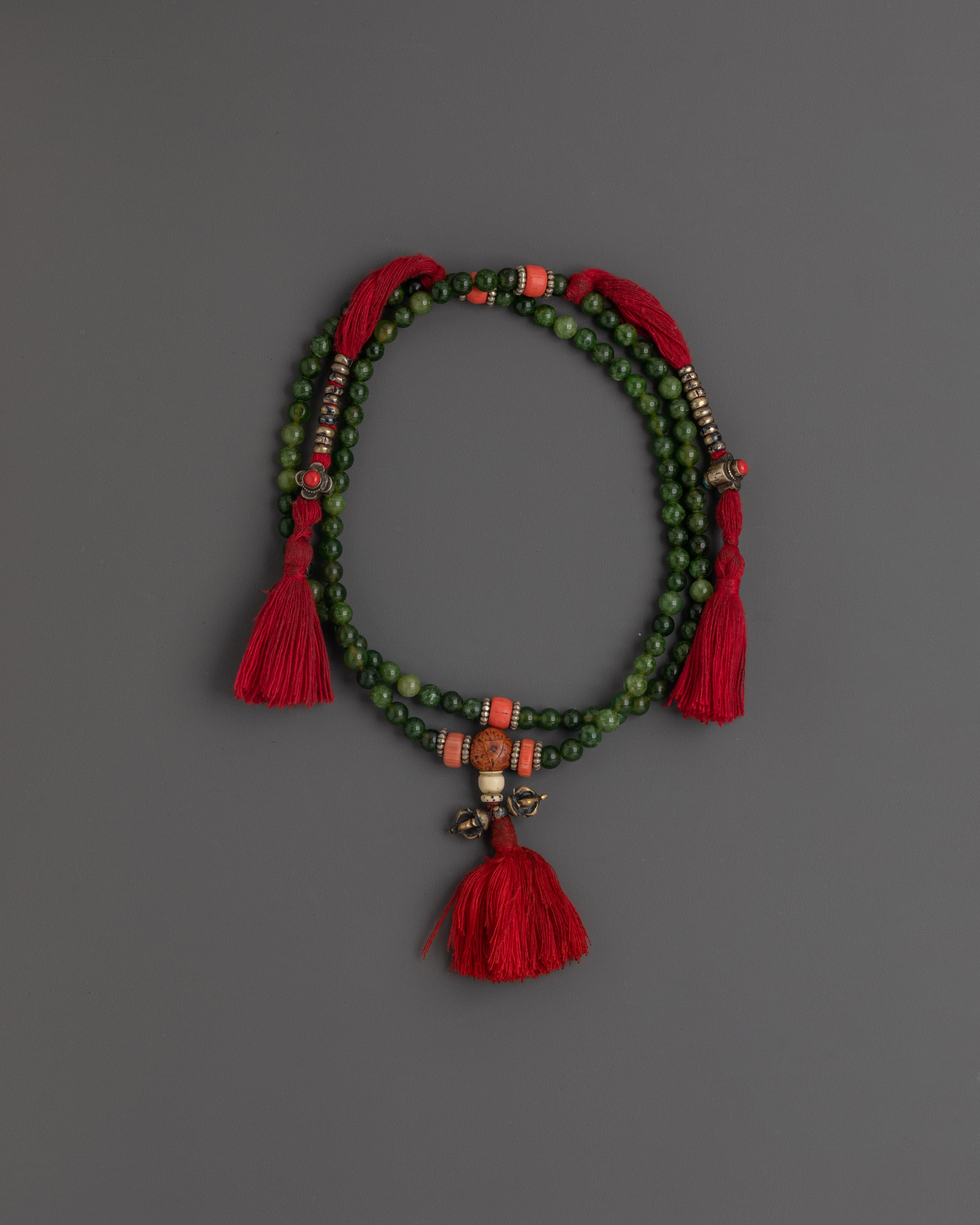 Meditation Mala With Jade |  Spiritual Prayer Beads for Healing