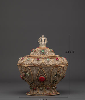 Ritual Rice Pot | Tibetan Altar Decor