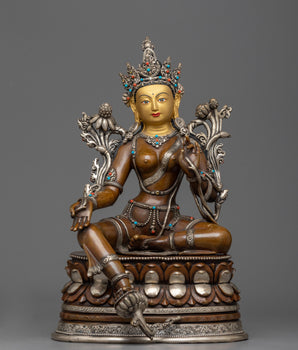 beautiful statue of green-tara