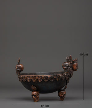 Handcrafted Kapala Ritual Bowl | Spiritual Tibetan Offering Artifact