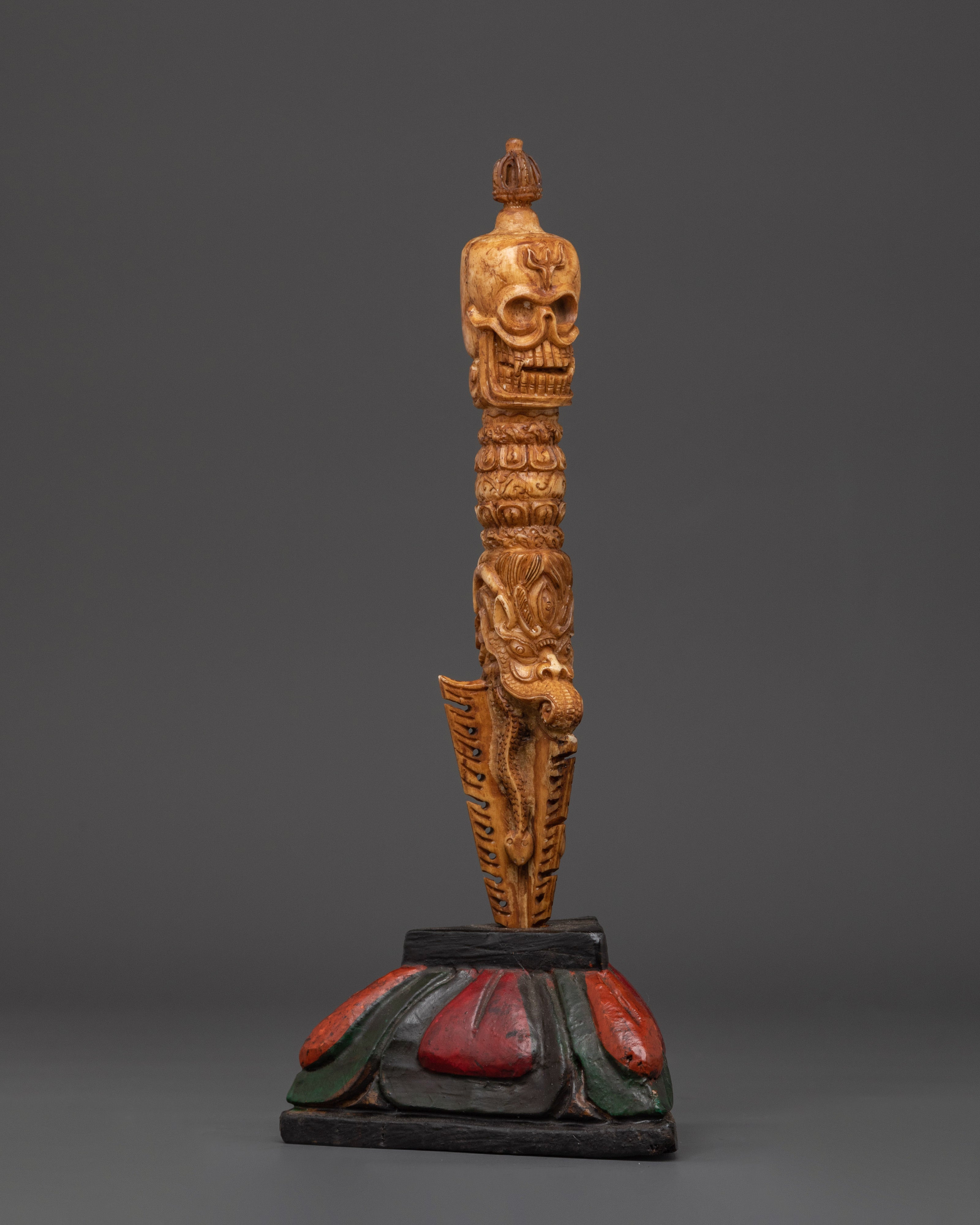 Phurba Dagger with Skull  | Spiritual Ritual Tool for Meditation and Healing