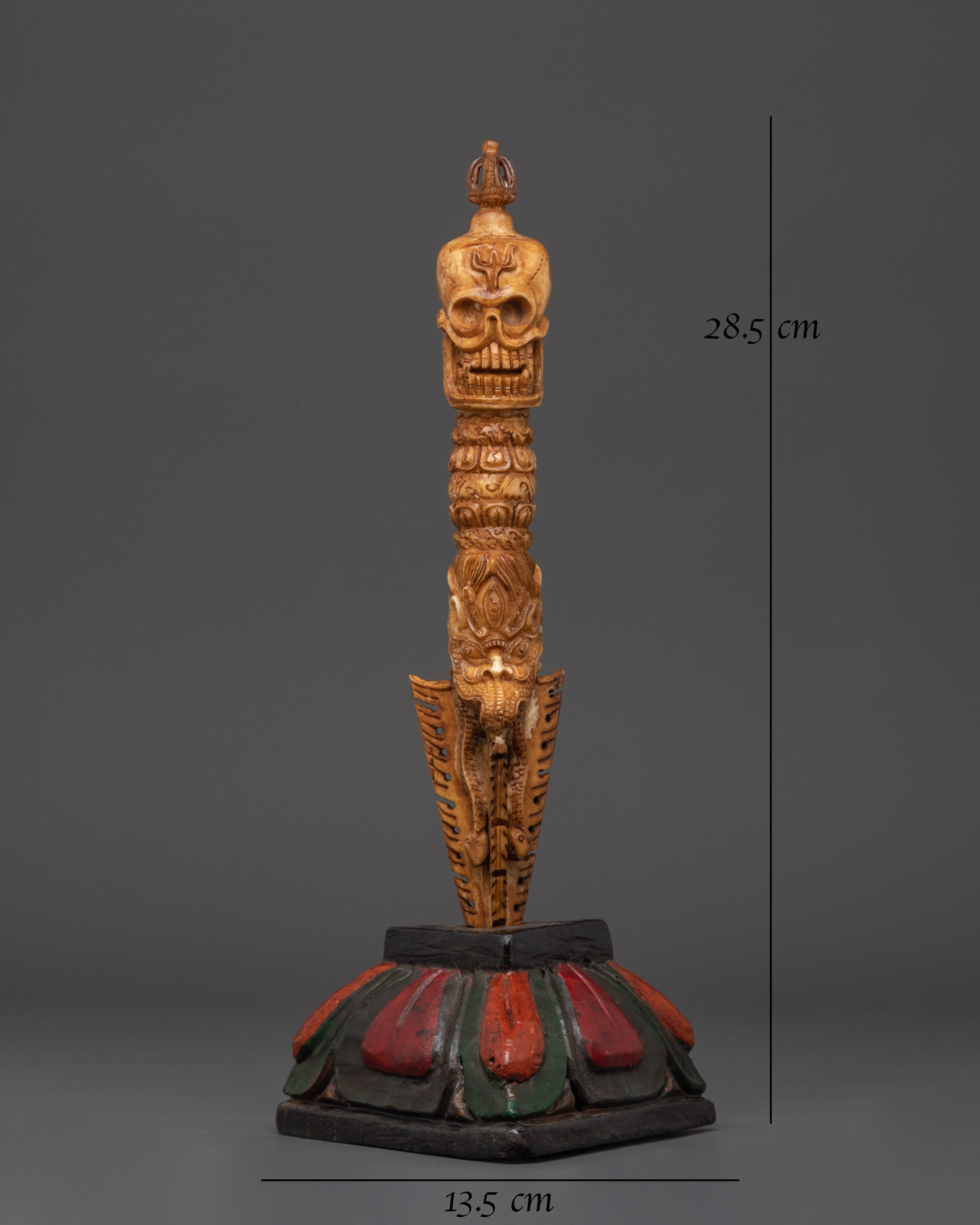 Phurba Dagger with Skull  | Spiritual Ritual Tool for Meditation and Healing