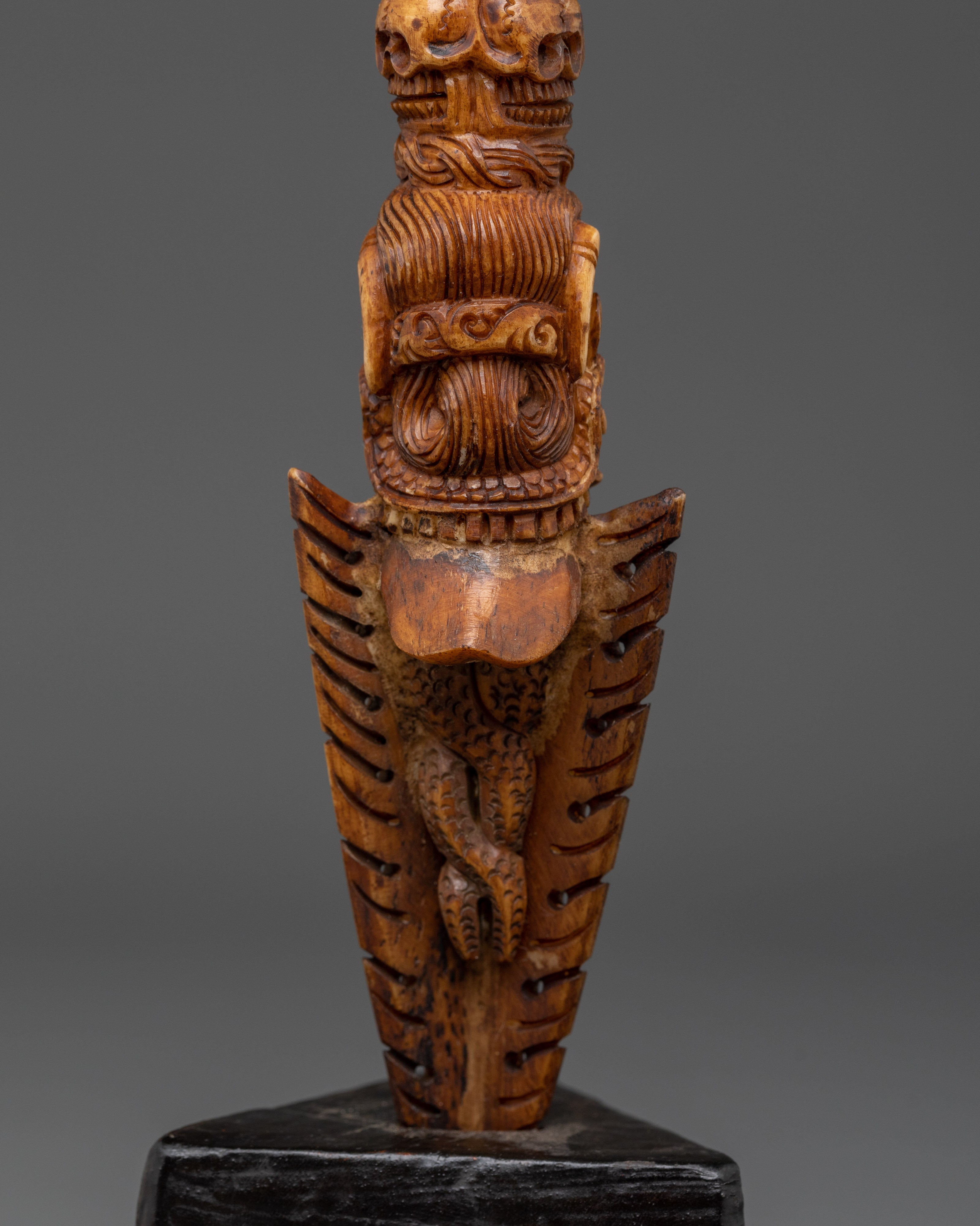 Tibetan Wooden Phurba | Tantric Ritual Dagger for Protection
