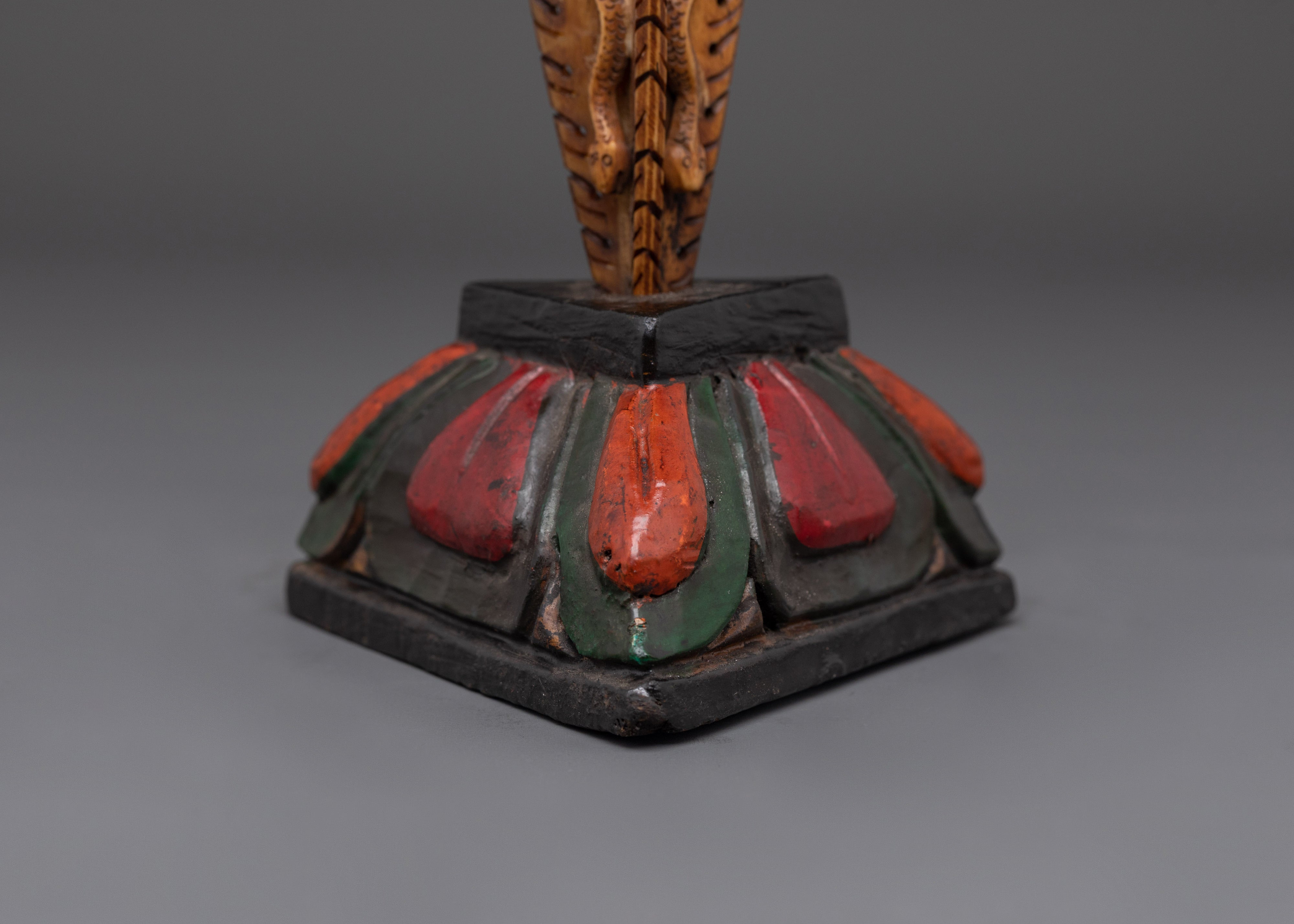 Tibetan Wooden Phurba | Tantric Ritual Dagger for Protection