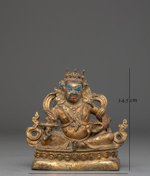 Handmade Copper Statue of Dzambhala | Statue for Altar