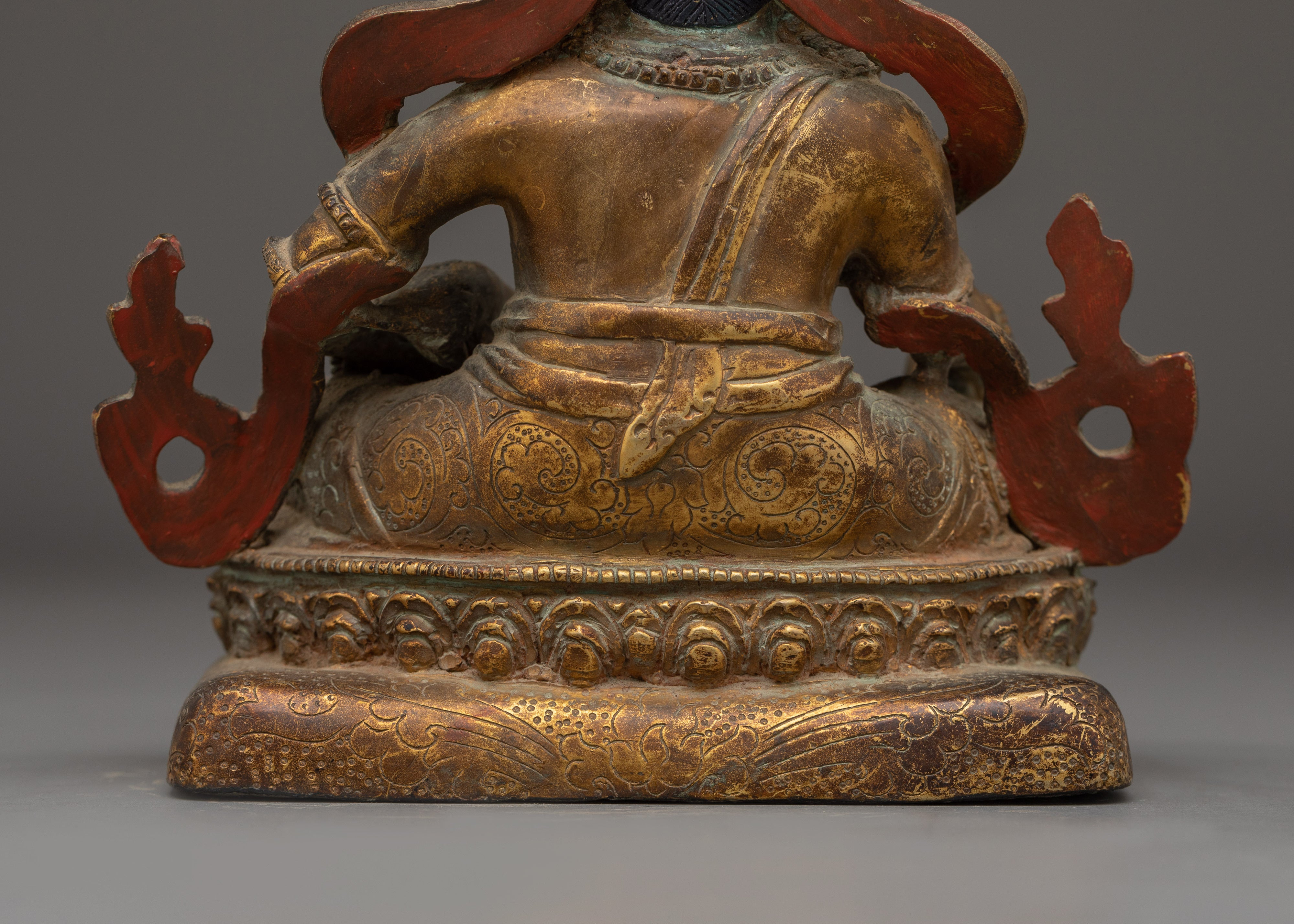 Dzambhala Oxidized Buddhist Sculpture | Statue for Meditation, Prosperity, and Decor