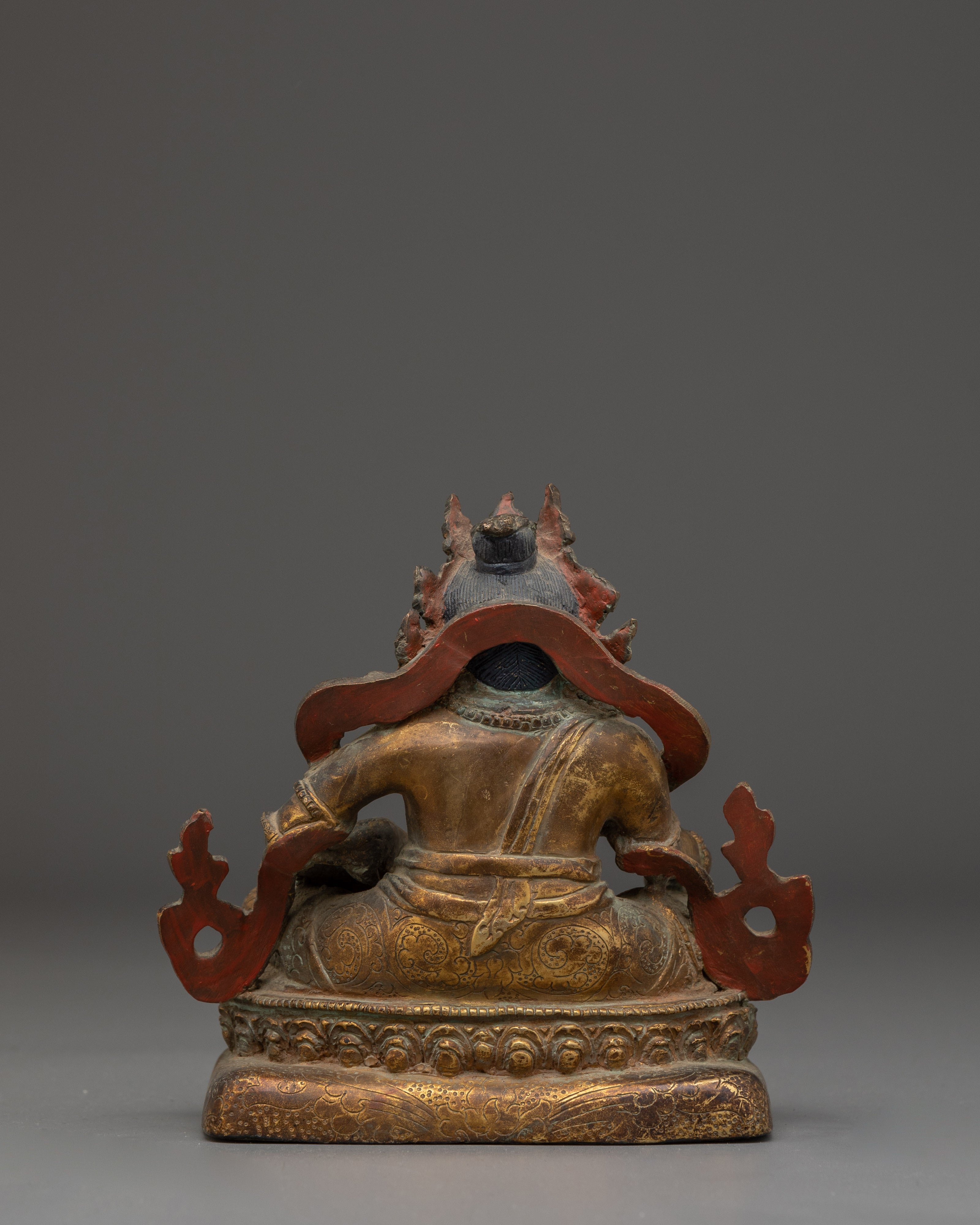 Dzambhala Oxidized Buddhist Sculpture | Statue for Meditation, Prosperity, and Decor