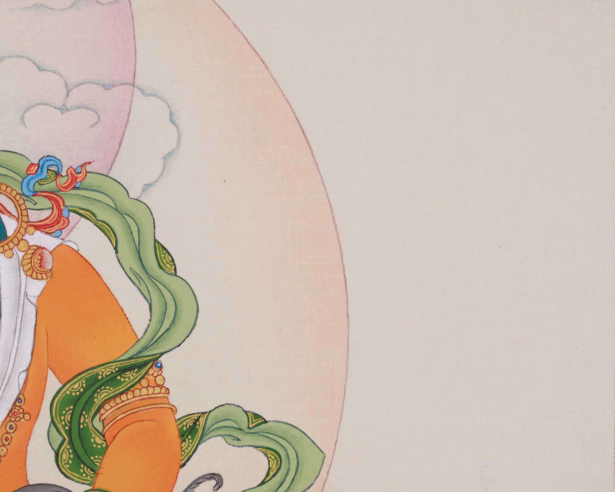 Hand-painted Dzambhala Thangka | Spiritual Wealth