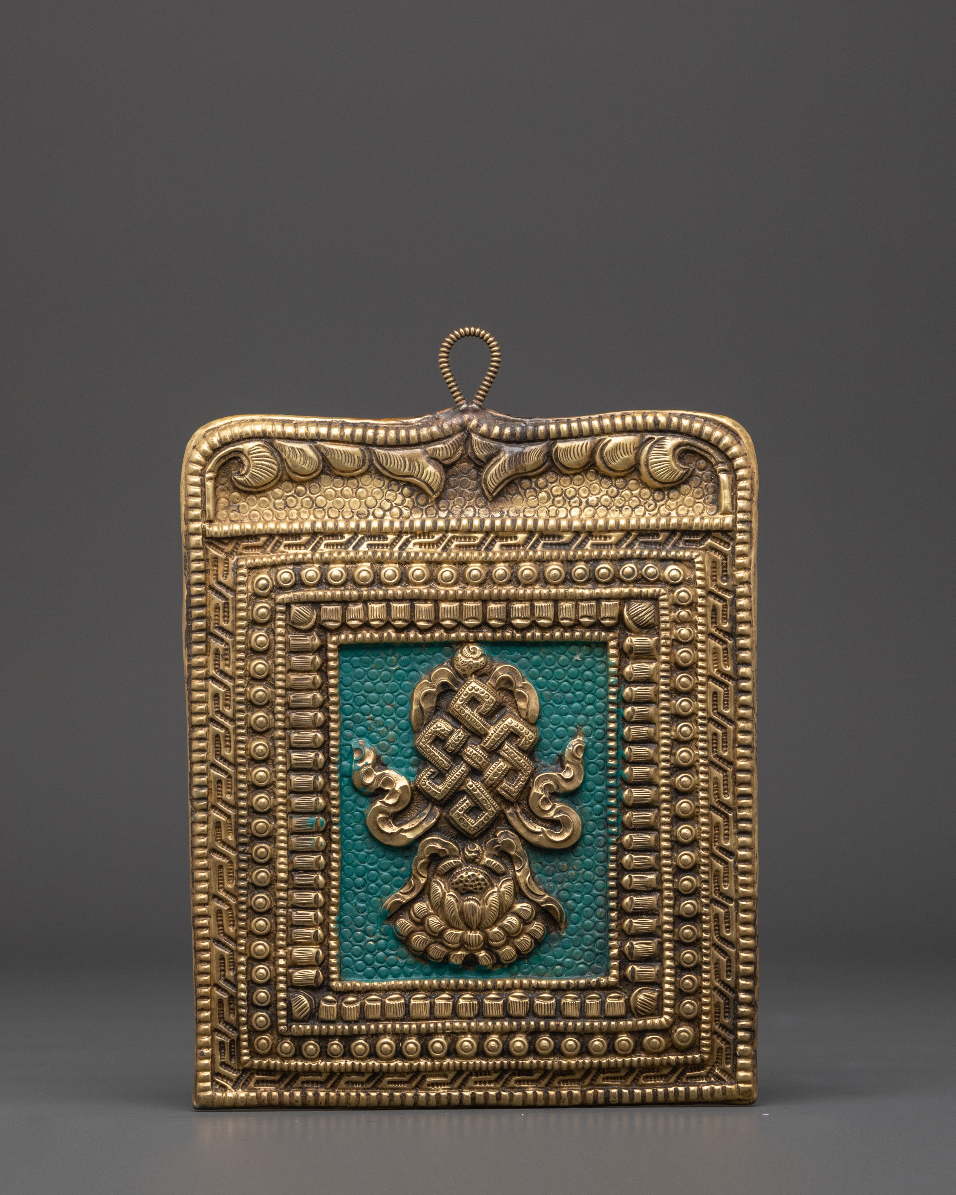Tibetan Eight Auspicious Symbols Set | Brass Buddhist Wall Decor