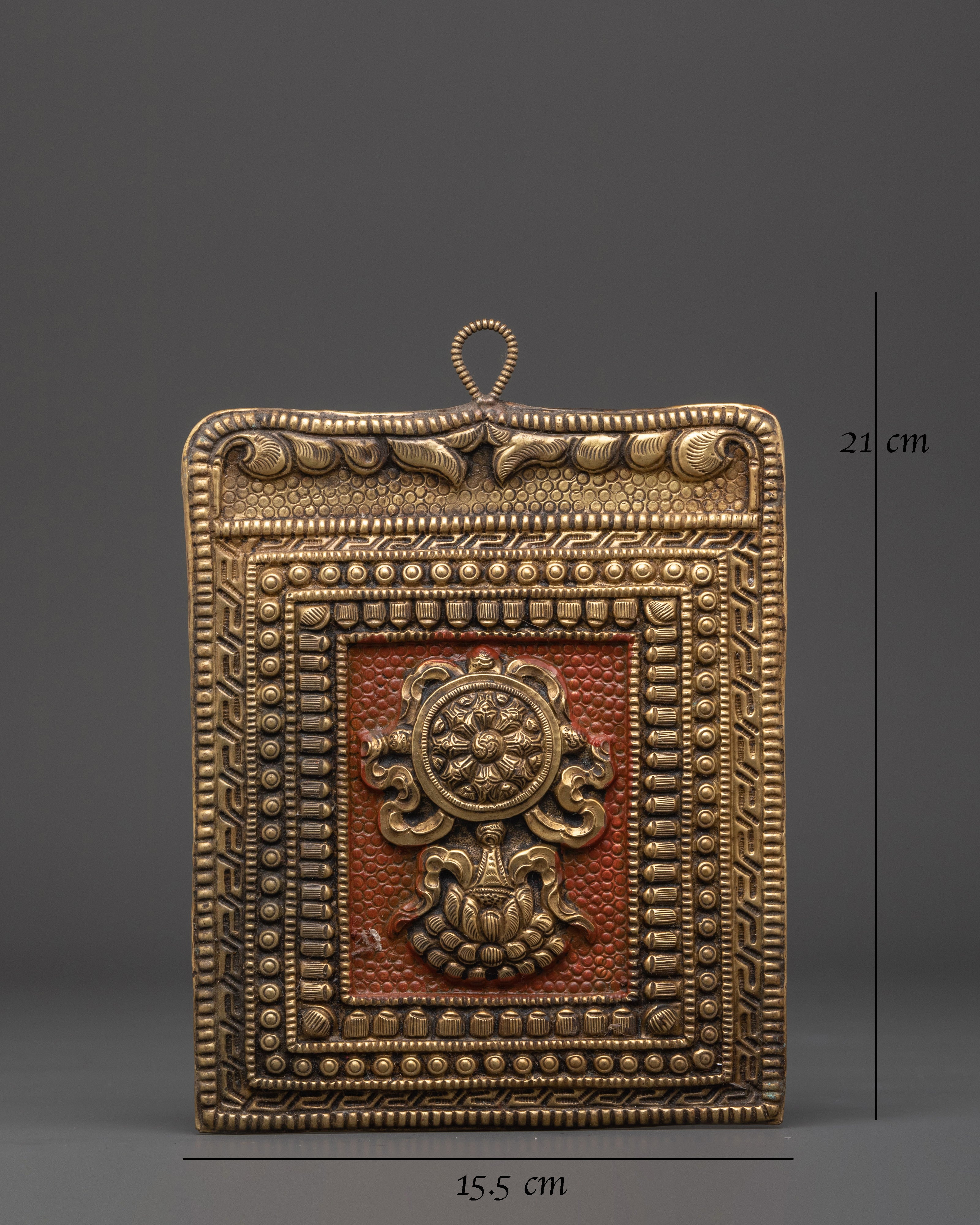 Tibetan Ashtamangala Wall Hanging | Brass Eight Auspicious Symbols Buddhist Decor