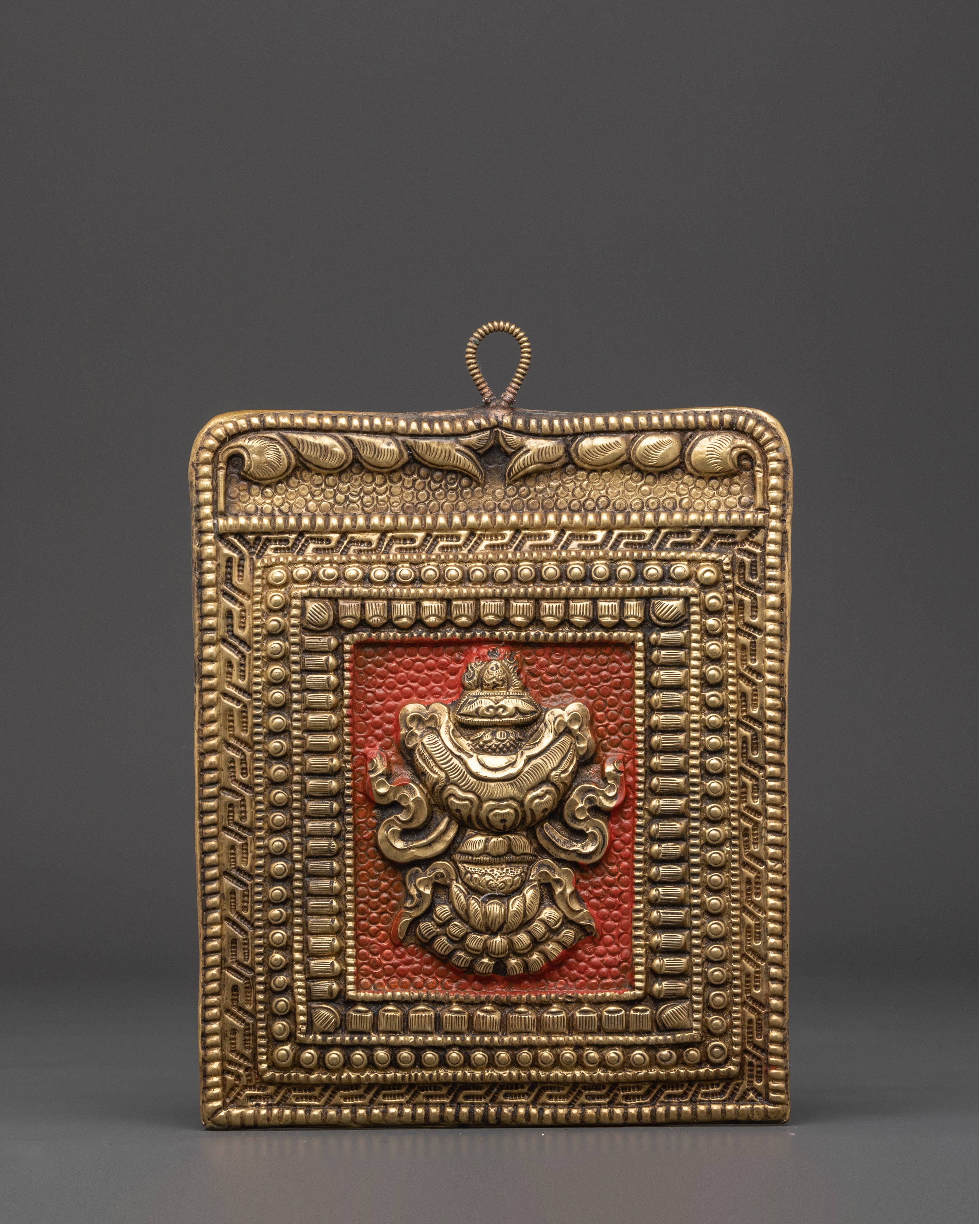 Tibetan Ashtamangala Wall Hanging | Brass Eight Auspicious Symbols Buddhist Decor