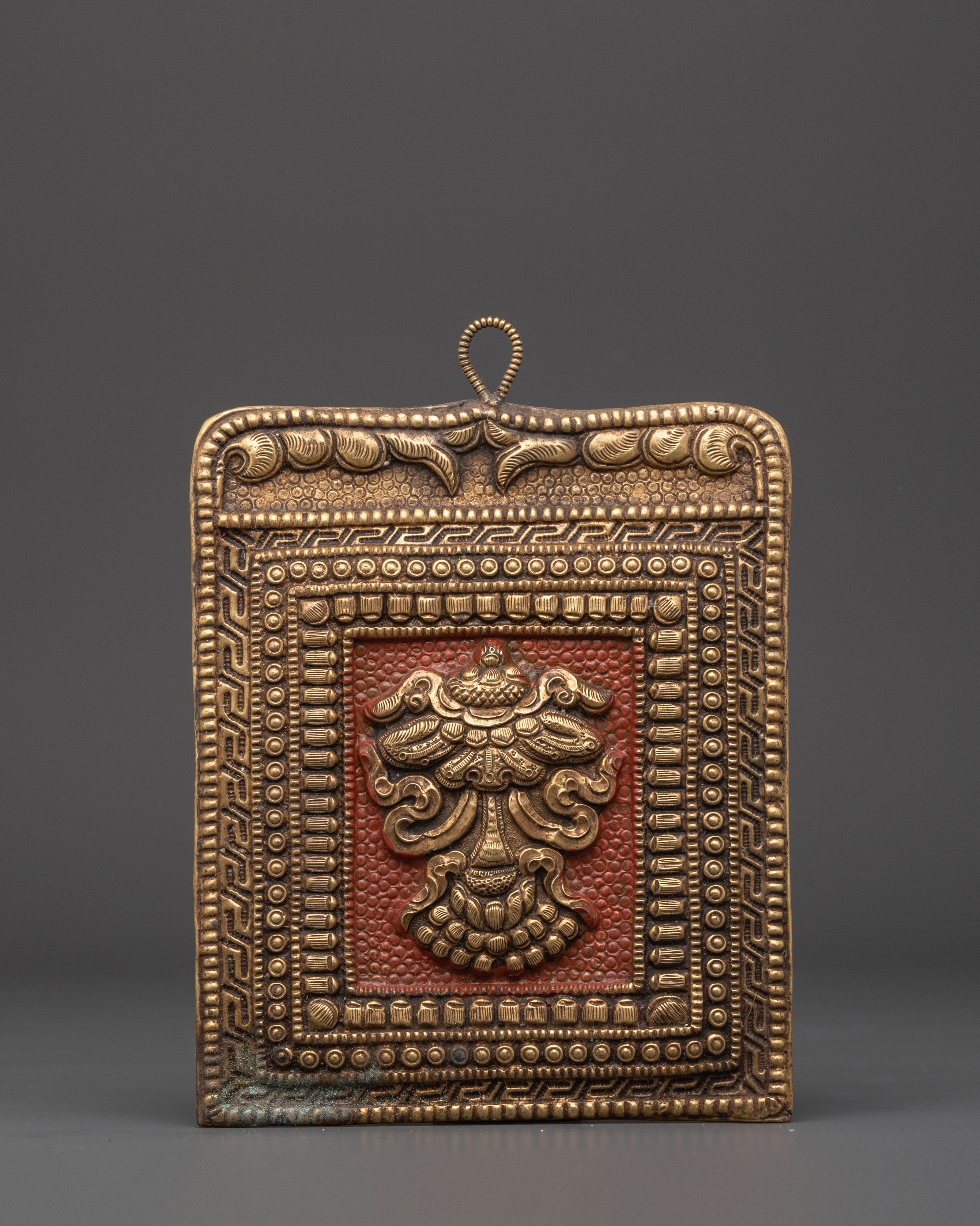 Tibetan Ashtamangala Wall Hanging | Brass Eight Auspicious Symbols Buddhist Decor