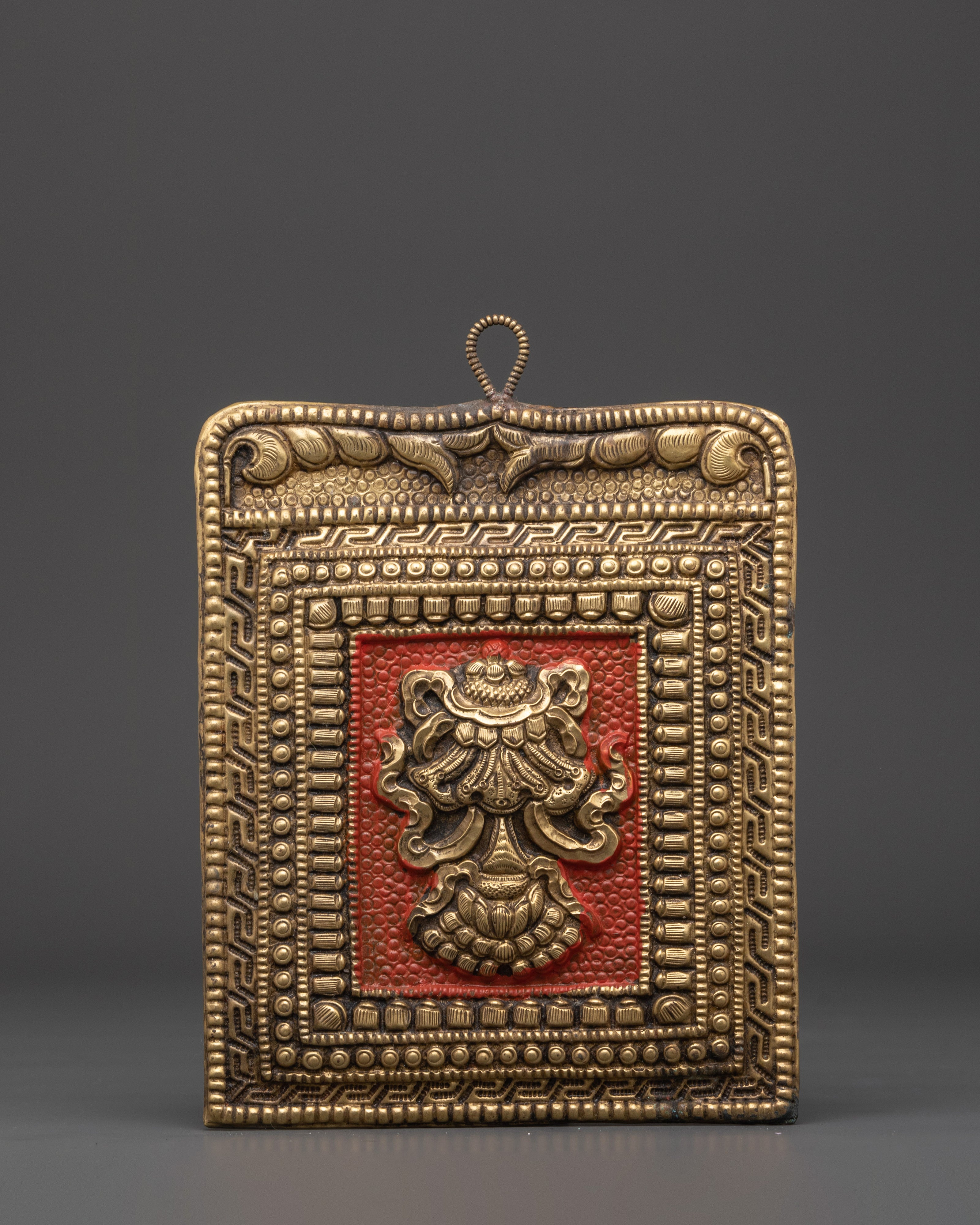 Tibetan Ashtamangala Wall Hanging | Brass Eight Auspicious Symbols Buddhist Decor
