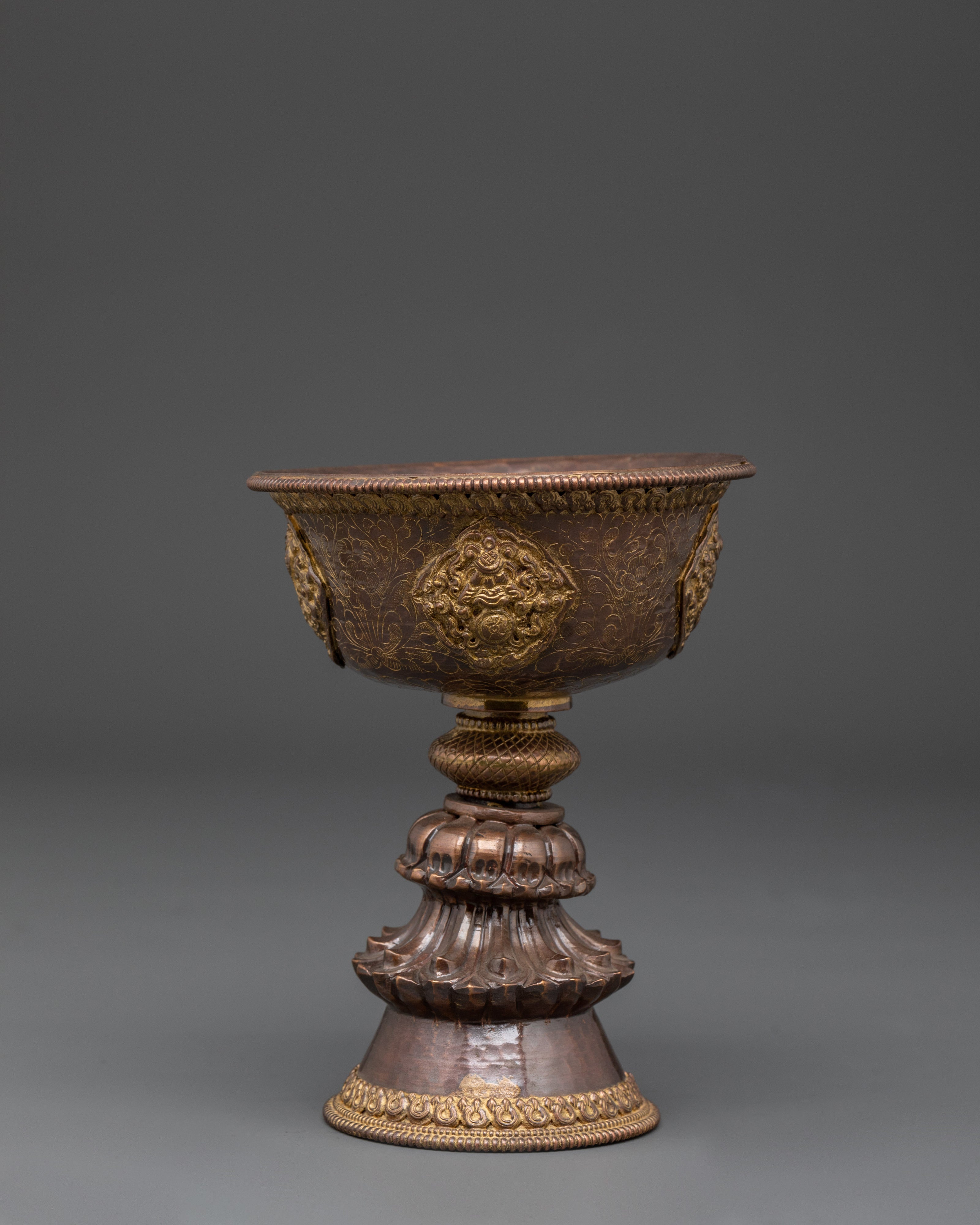 Traditional Religious Butter Lamp | Tibetan Ritual Lamp for Spiritual Decor