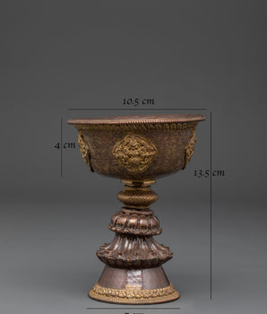 Traditional Religious Butter Lamp | Tibetan Ritual Lamp for Spiritual Decor