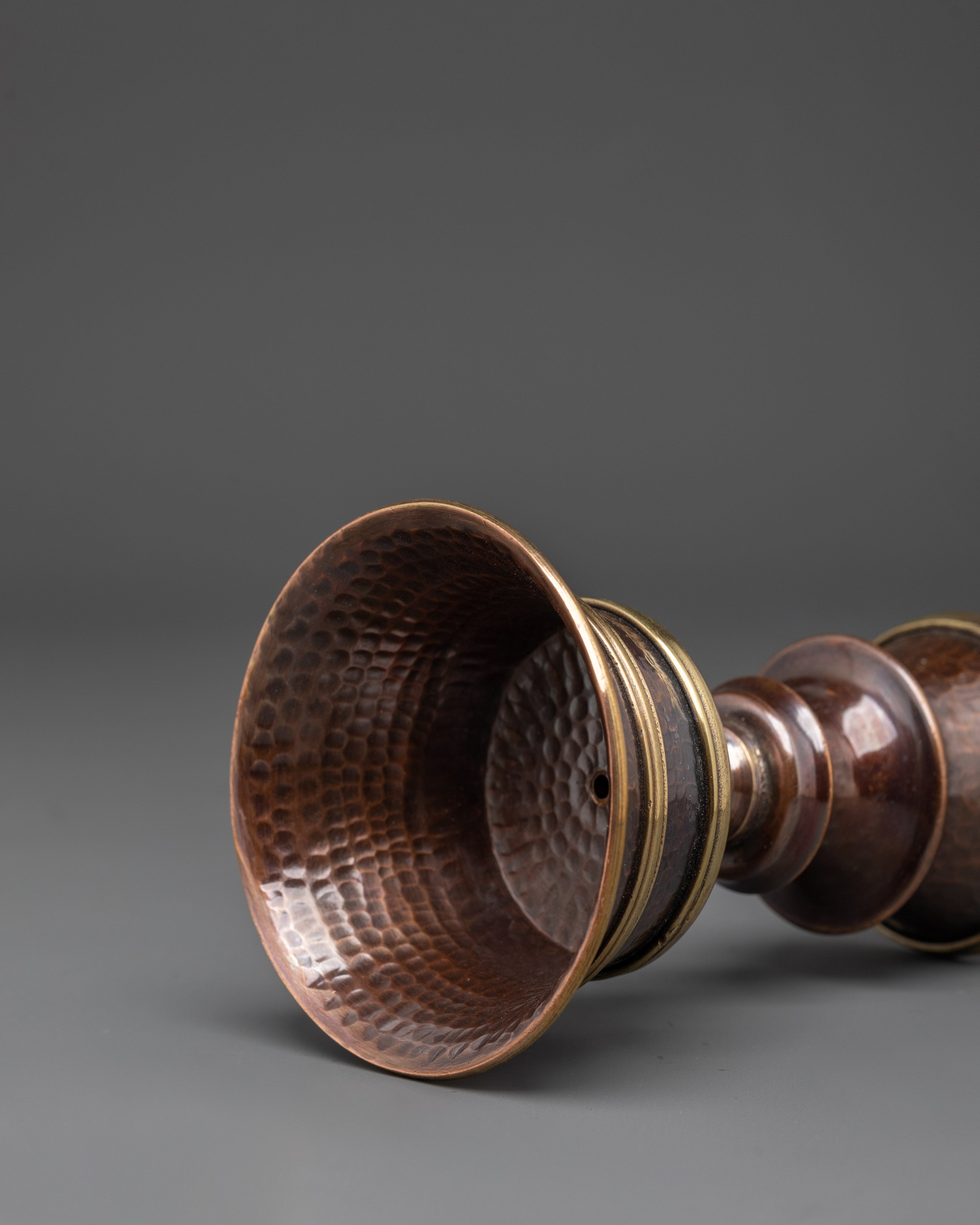 Buddhist Ceremony Butter Lamp | Handcrafted Copper and Brass Ritual Lamp