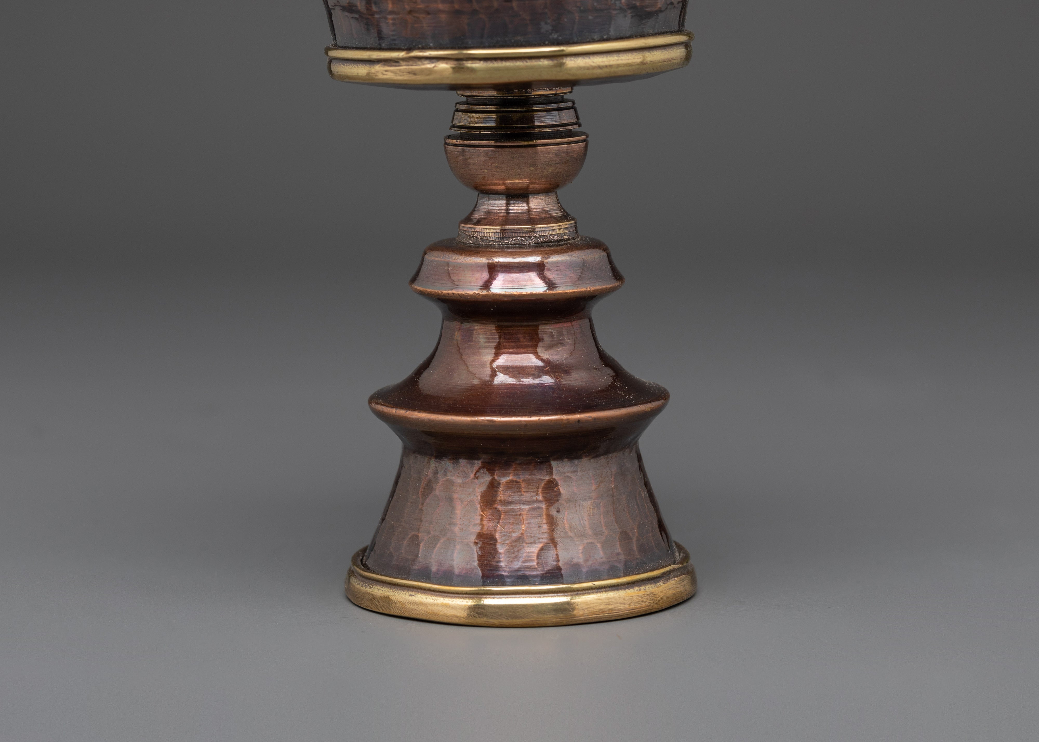 Buddhist Ceremony Butter Lamp | Handcrafted Copper and Brass Ritual Lamp