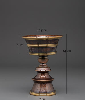 Buddhist Ceremony Butter Lamp | Handcrafted Copper and Brass Ritual Lamp