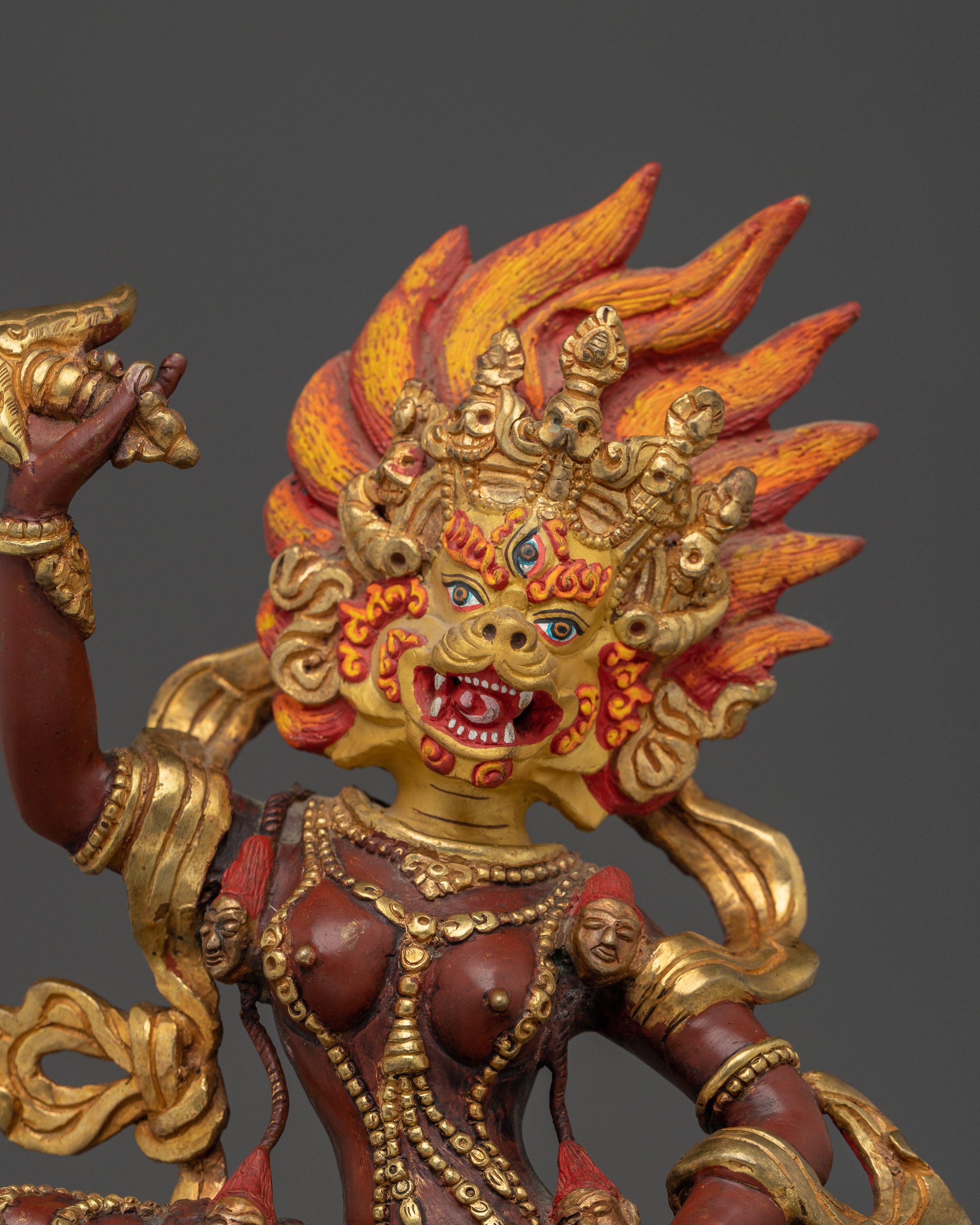 Wrathful Deity Simhamukha Statue | Powerful Buddhist Protector for Spiritual Strength