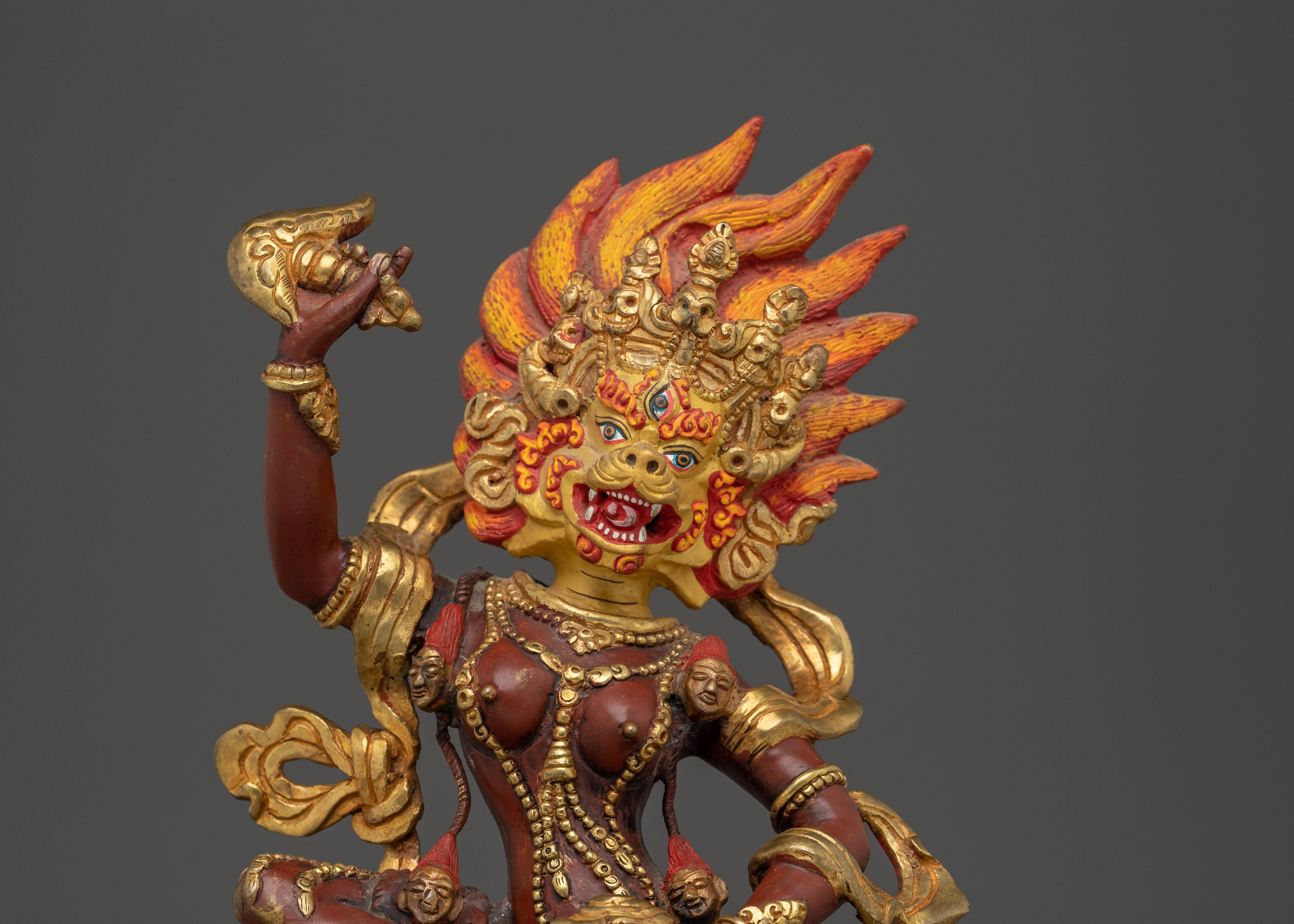 Wrathful Deity Simhamukha Statue | Powerful Buddhist Protector for Spiritual Strength
