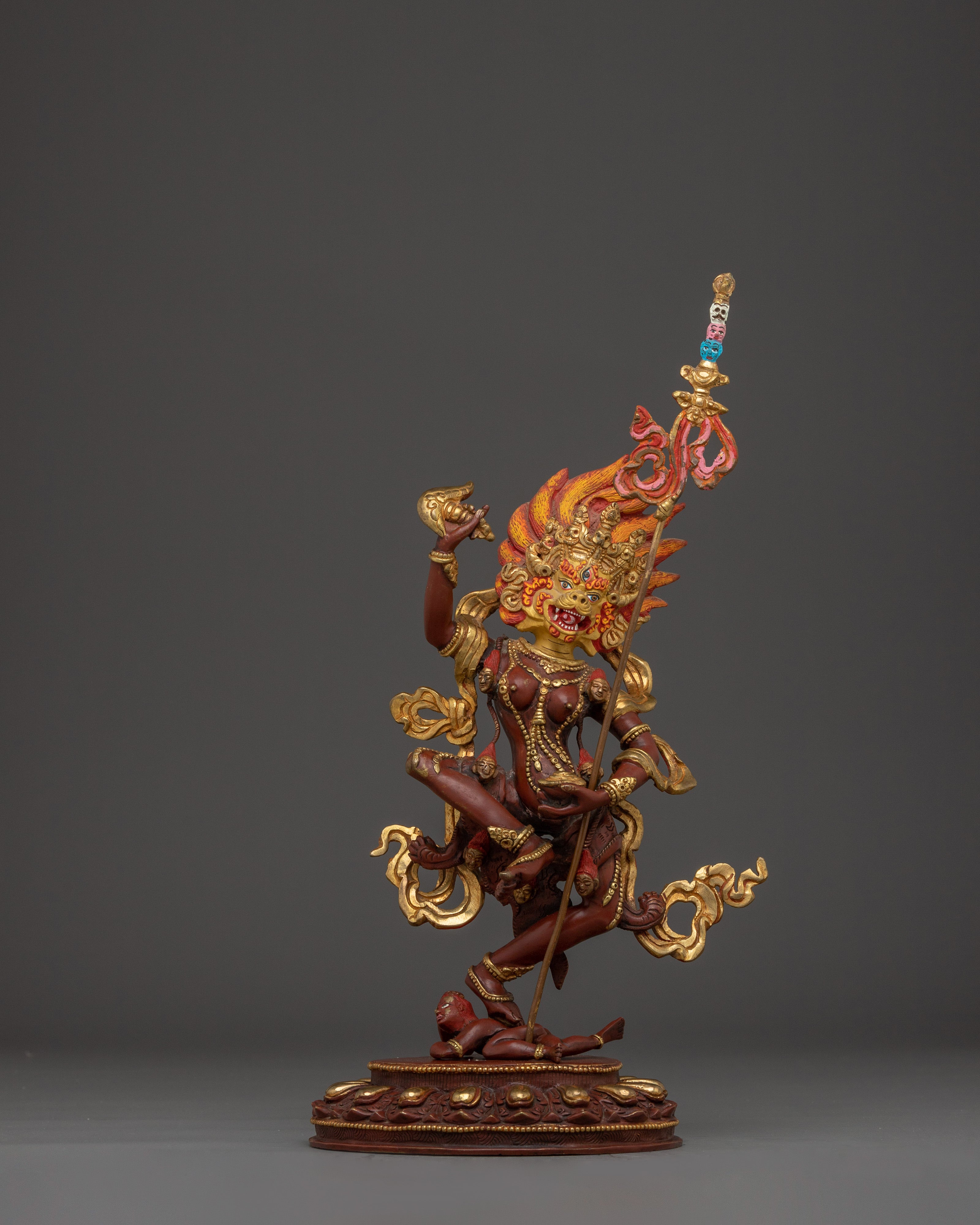 Wrathful Deity Simhamukha Statue | Powerful Buddhist Protector for Spiritual Strength