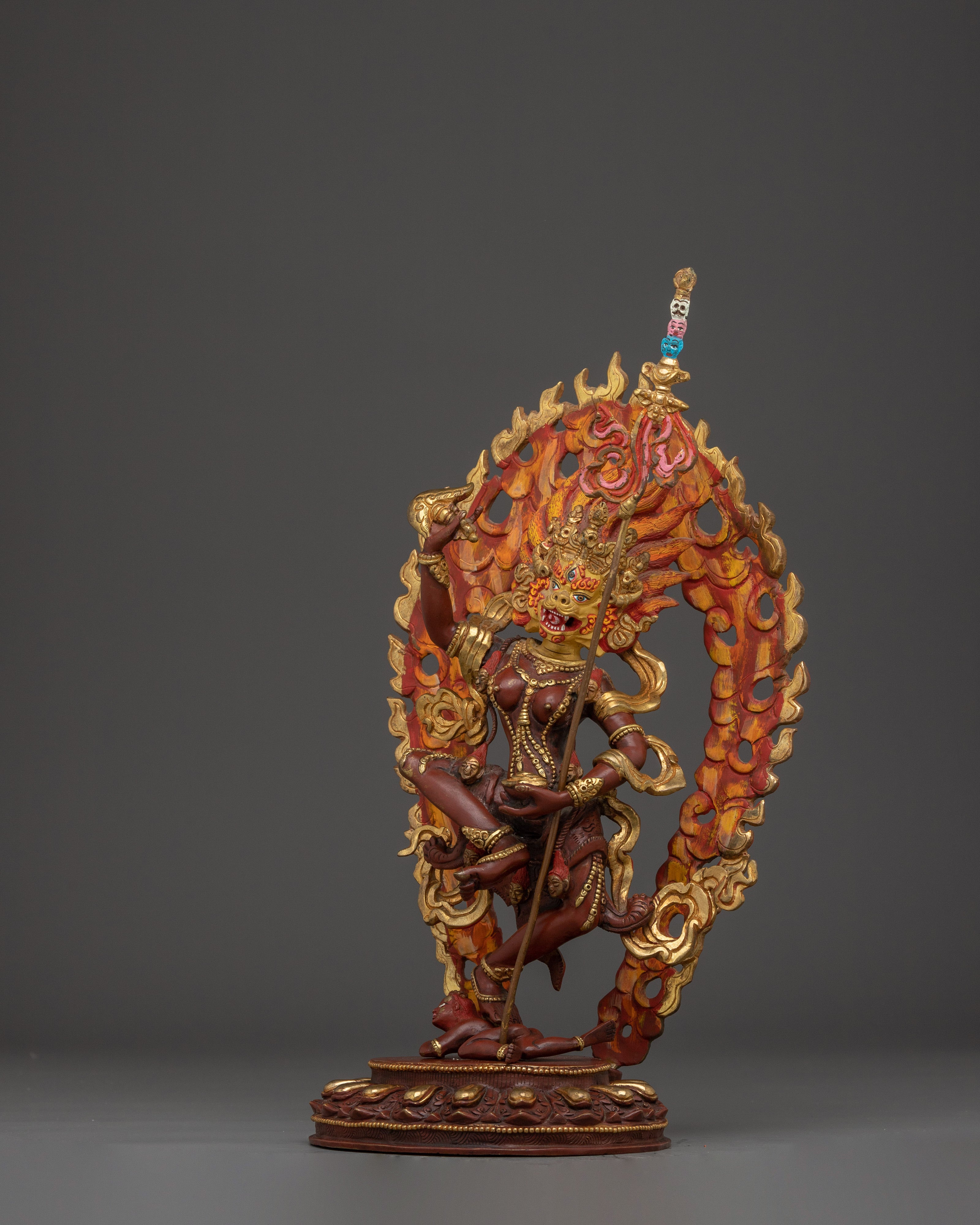 Wrathful Deity Simhamukha Statue | Powerful Buddhist Protector for Spiritual Strength