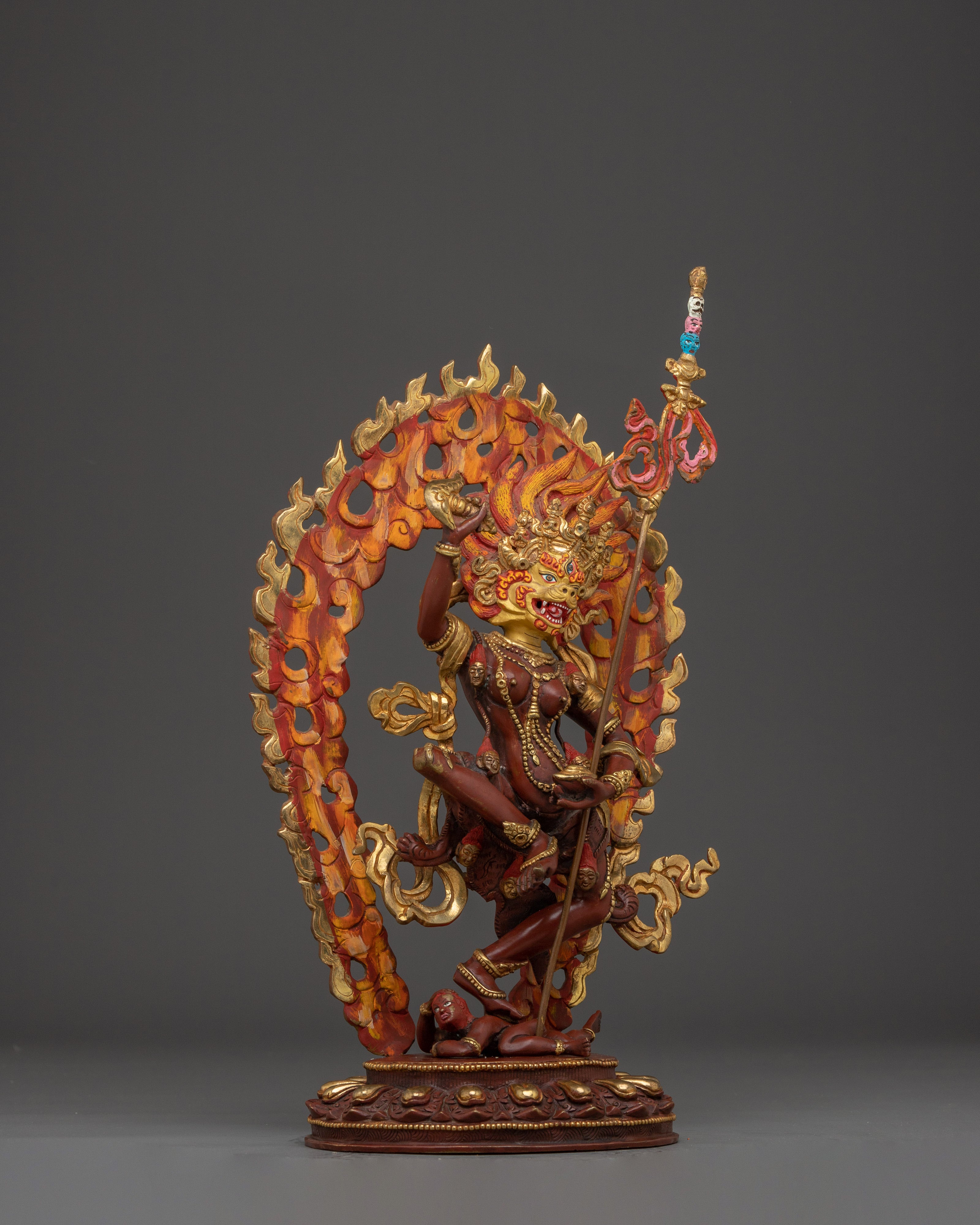 Wrathful Deity Simhamukha Statue | Powerful Buddhist Protector for Spiritual Strength