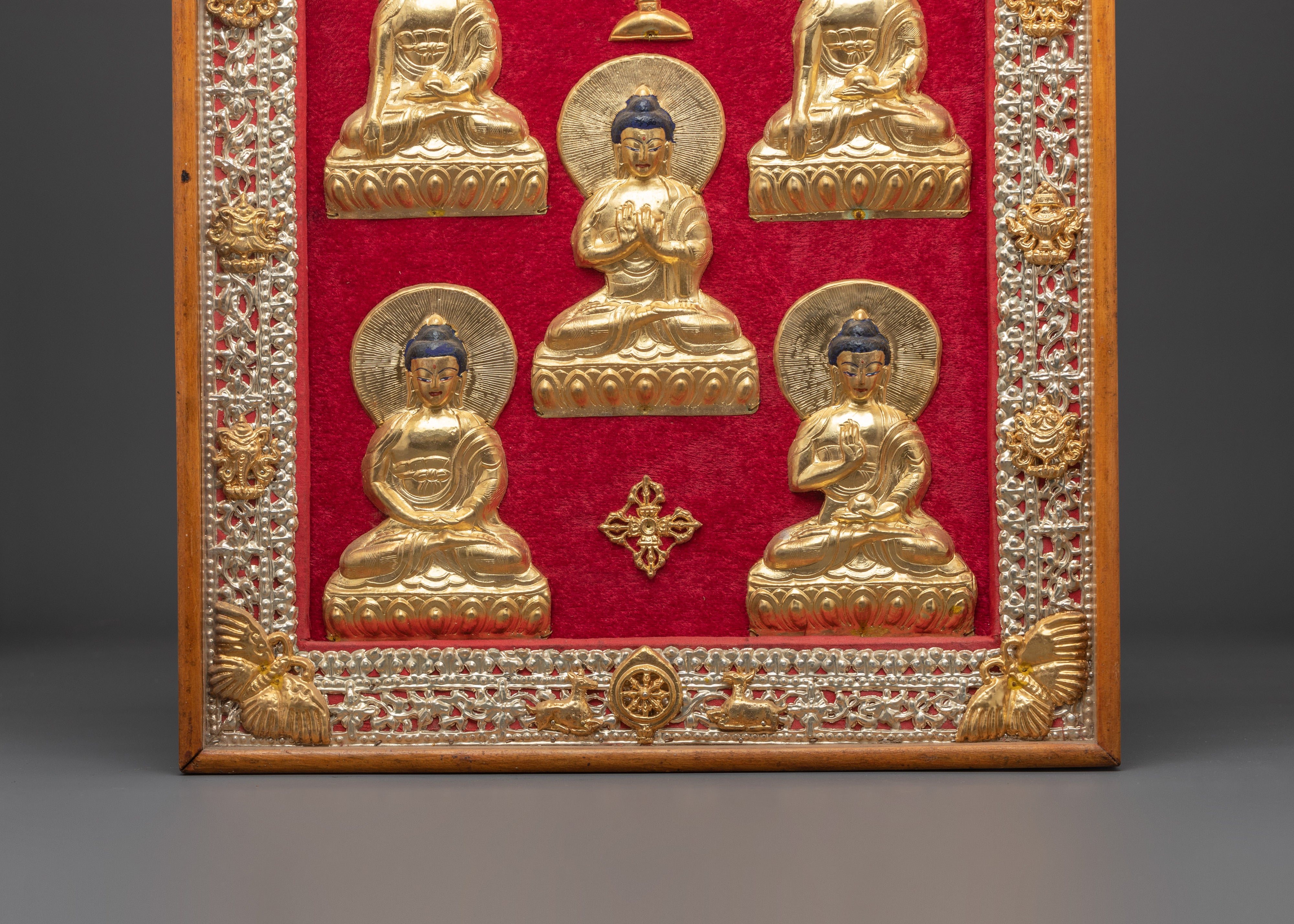 Five Dhyani Buddhas Wall Hanging | Spiritual Wall Decor | Buddhist Home Decor