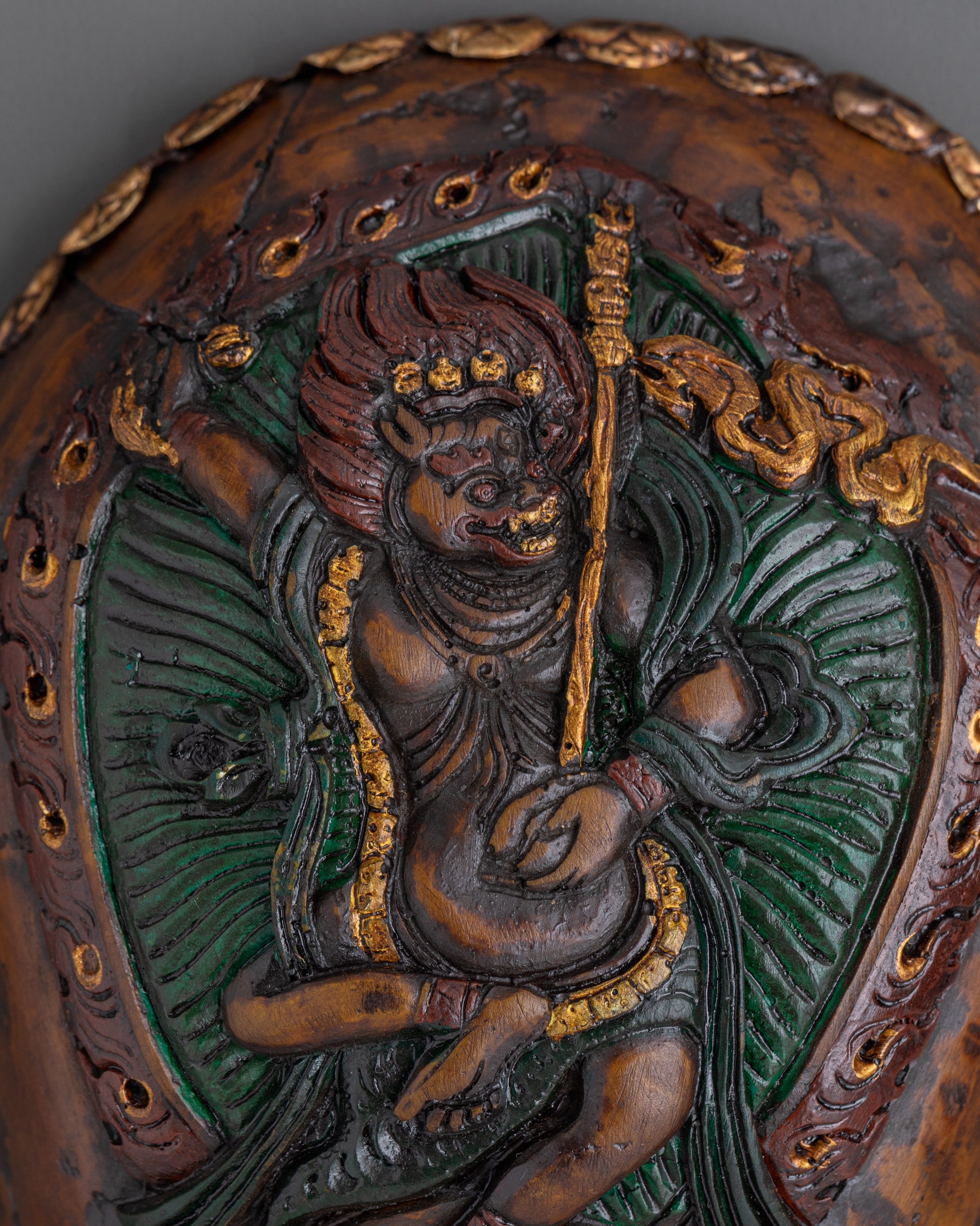 Handcrafted Sacred Kapala Vessel | Brass and Copper Base