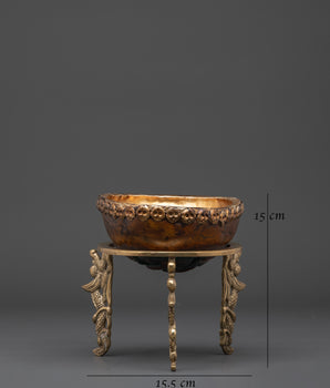 Handcrafted Sacred Kapala Vessel | Brass and Copper Base