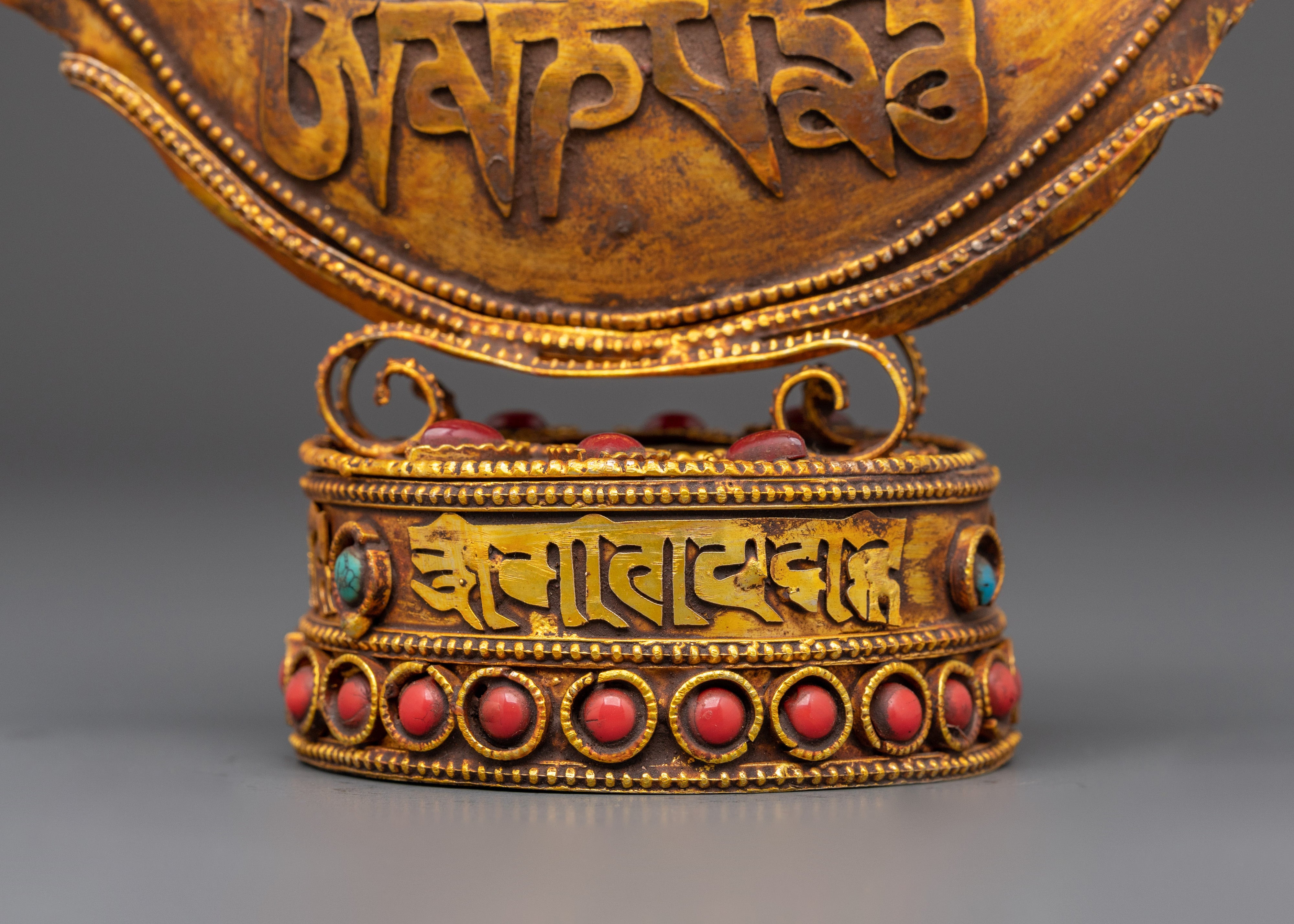 Handcrafted Kartika Ritual Knife | Spiritual Tibetan Altar Decor with Colorful Gems