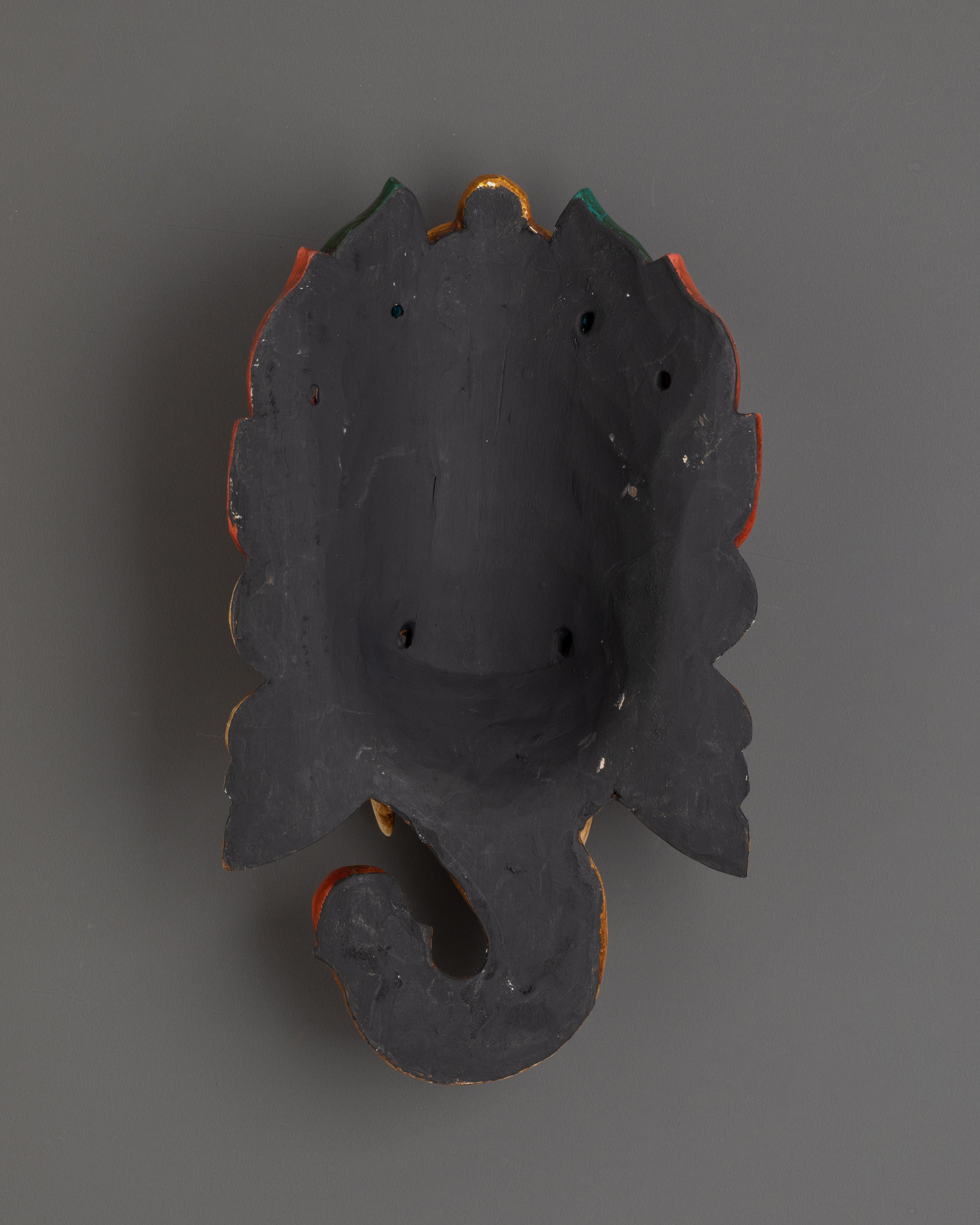 Handcrafted Ganesha Wall Mask in Wood | Ganesh Home Blessing