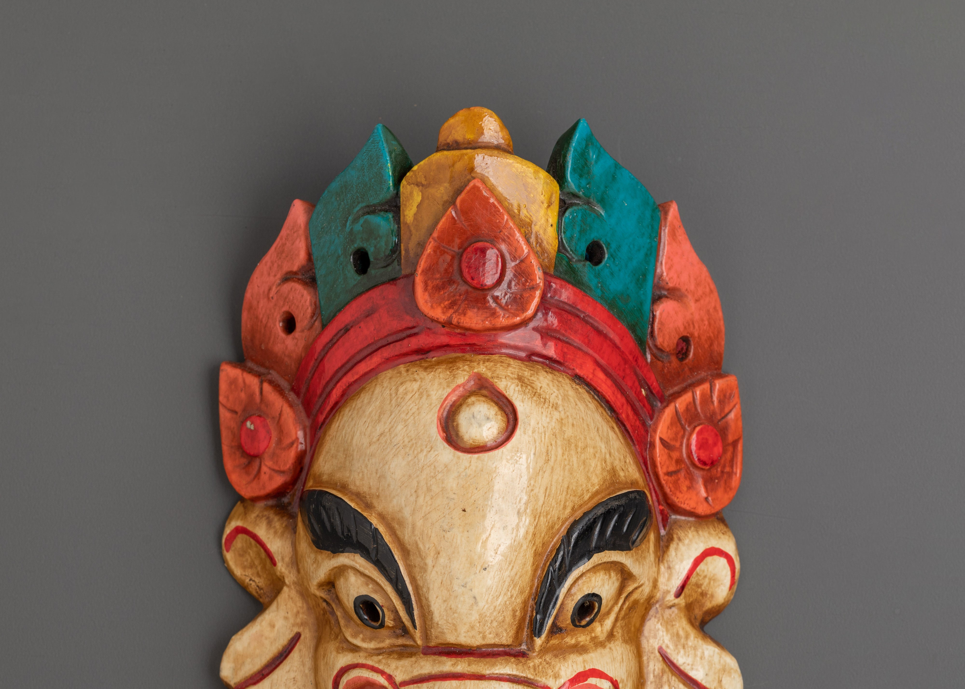 Handcrafted Ganesha Wall Mask in Wood | Ganesh Home Blessing