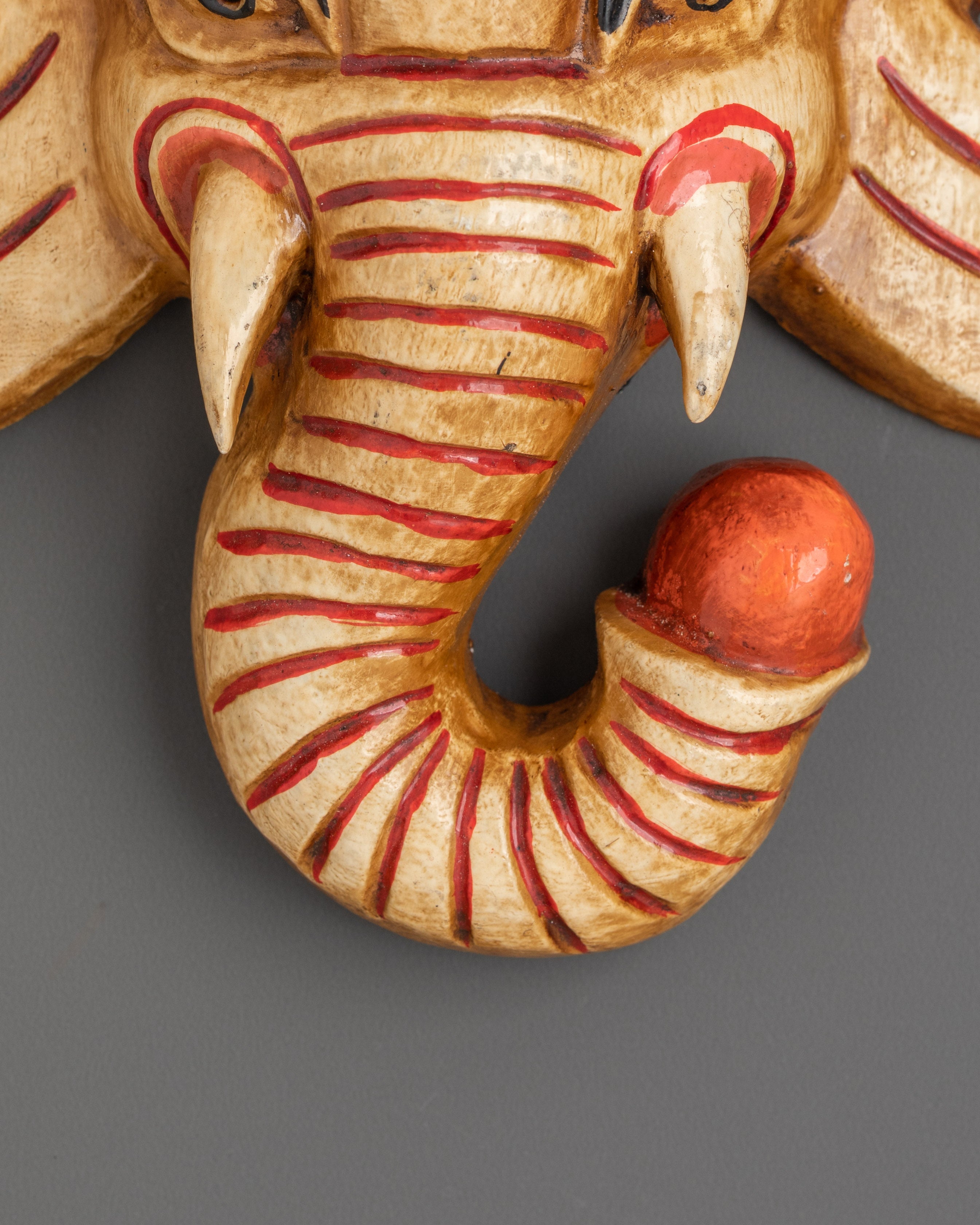 Handcrafted Ganesha Wall Mask in Wood | Ganesh Home Blessing