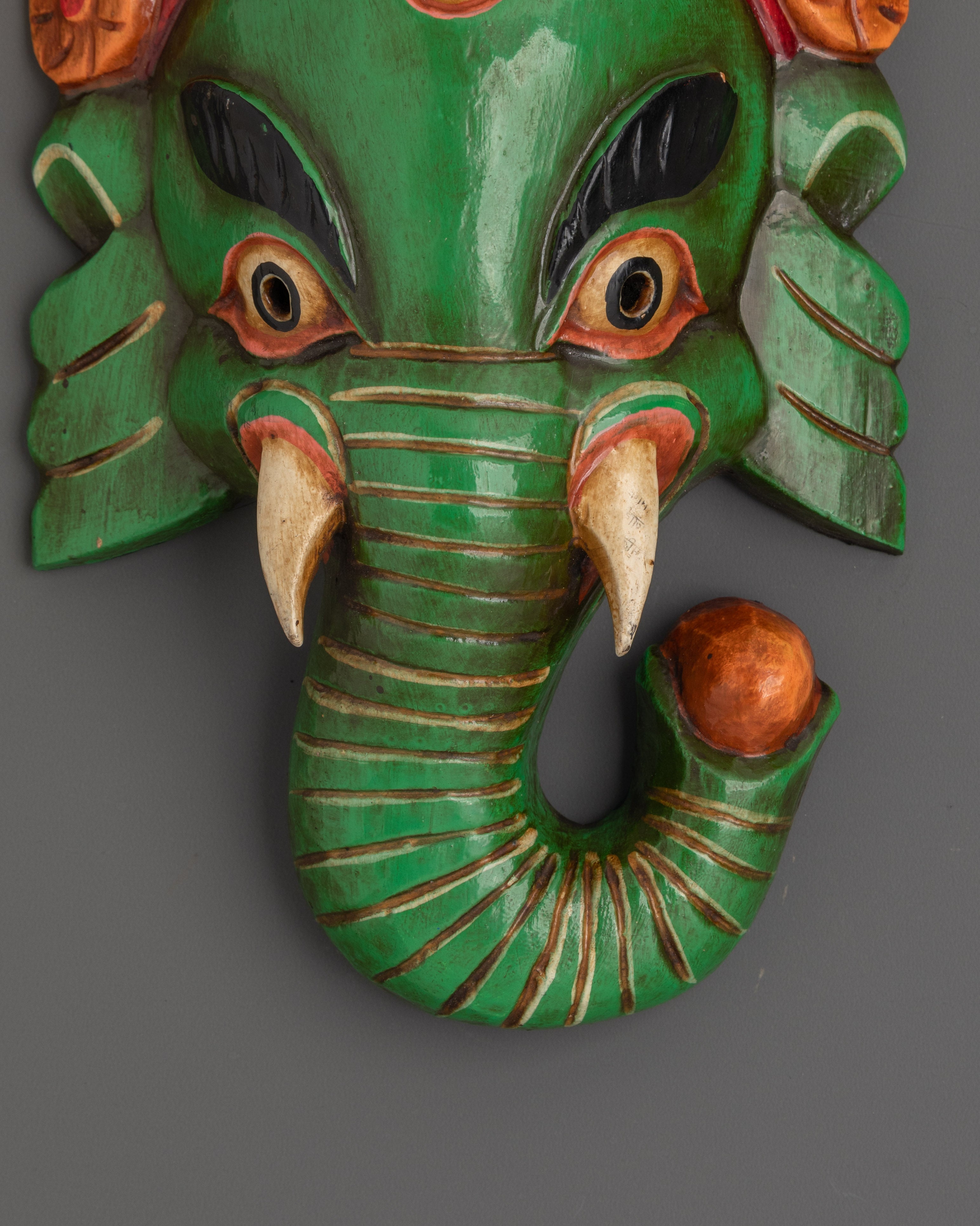 Wooden Ganesh Mask Wall Hanging | Elephant Deity Home Decor