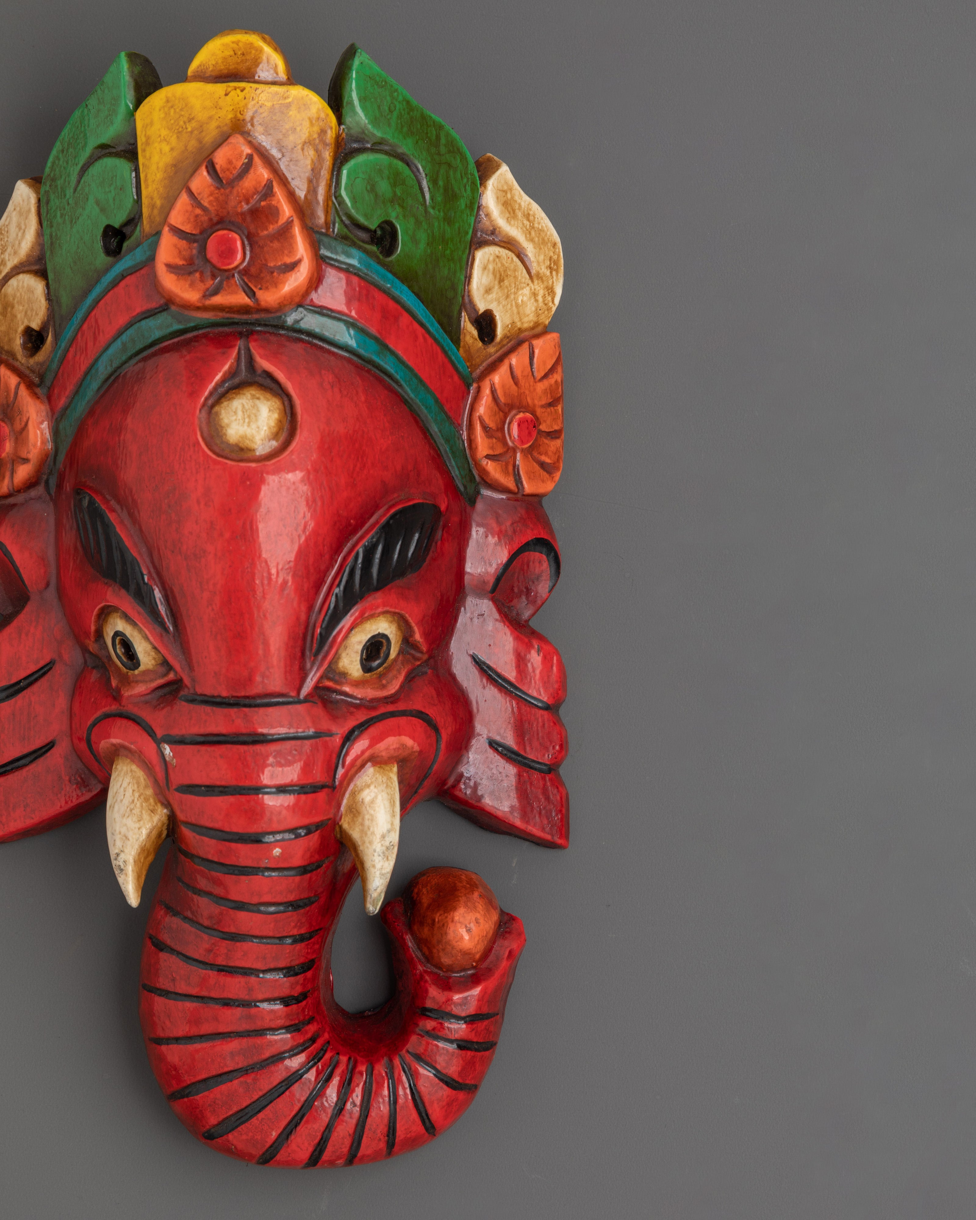 Hindu Deity Ganesh Vinayaka Wooden Wall Art | Spiritual Wall Decor