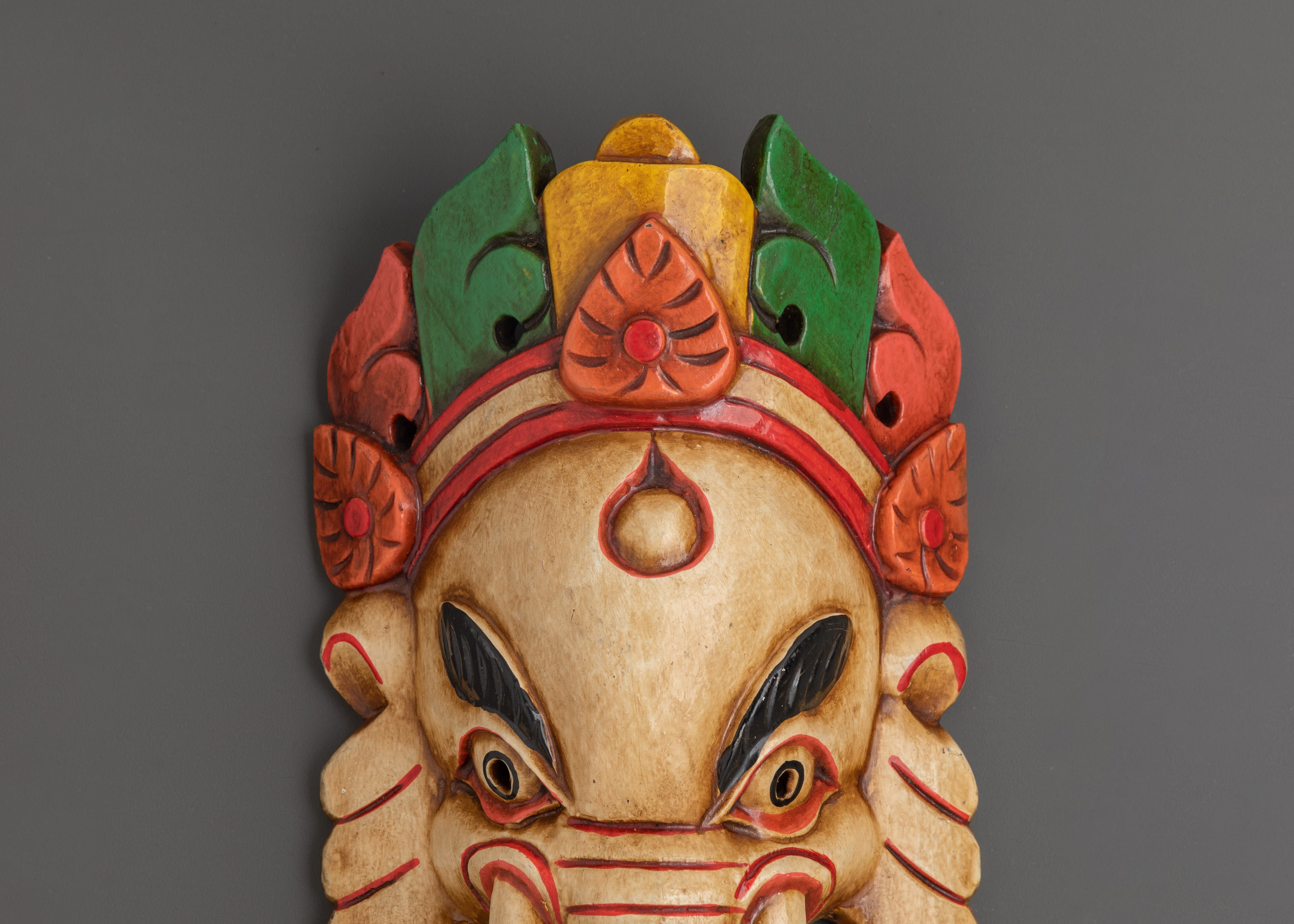 Handcrafted Ganesh Mask Wall Hanging | Altar and Spiritual Blessings