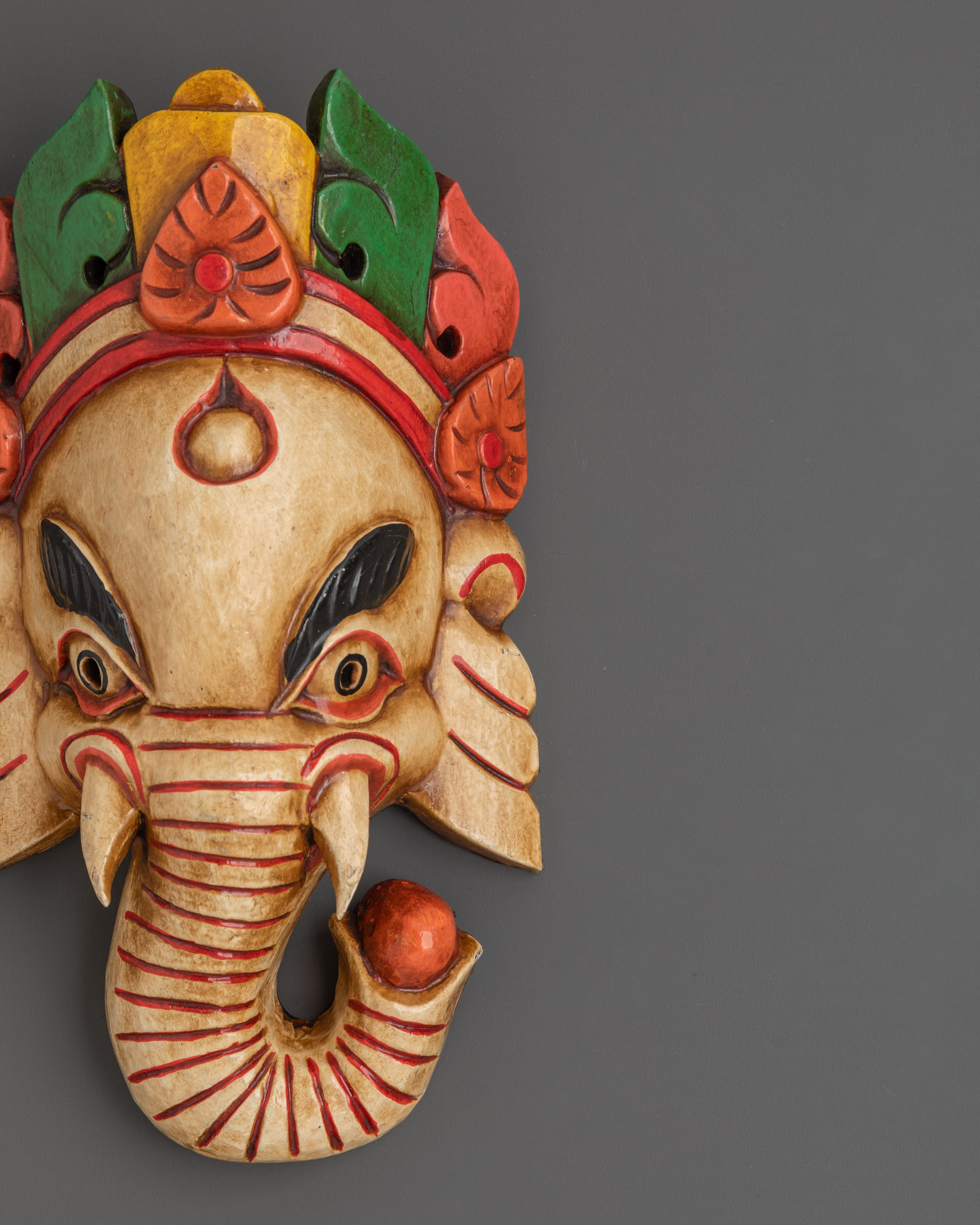 Handcrafted Ganesh Mask Wall Hanging | Altar and Spiritual Blessings
