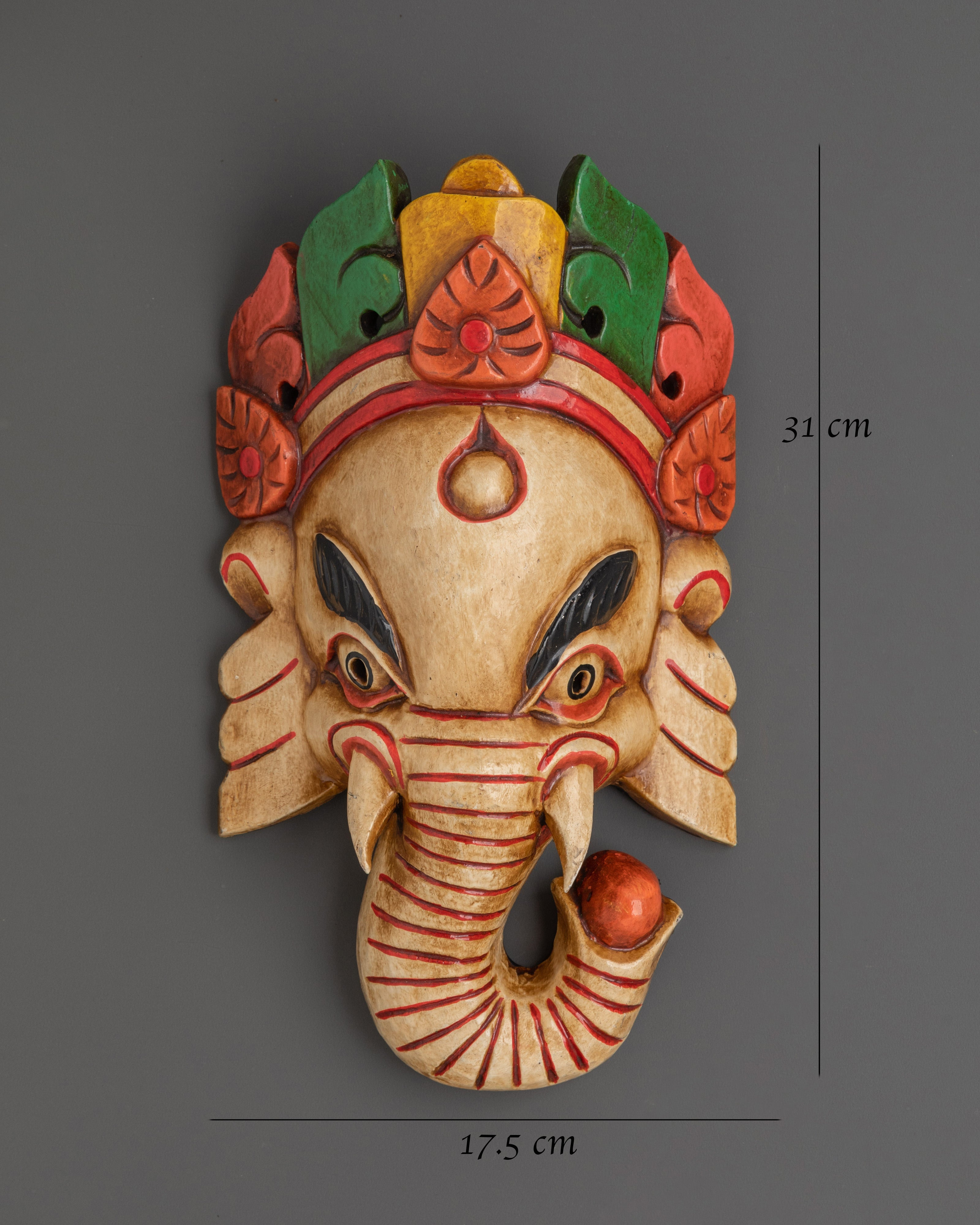 Handcrafted Ganesh Mask Wall Hanging | Altar and Spiritual Blessings