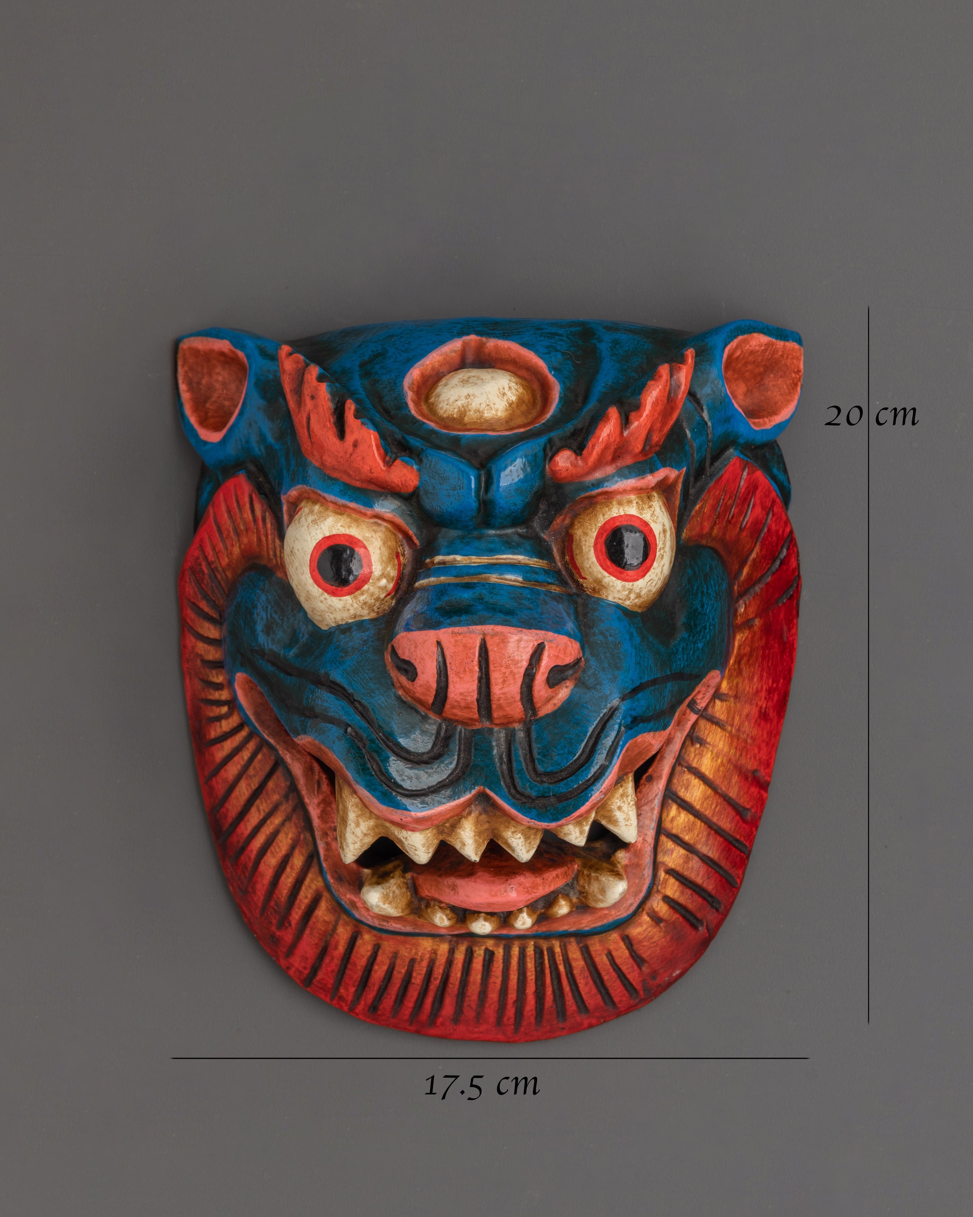 Snow Lion Wall Art | Handcrafted Tibetan Wooden Decor