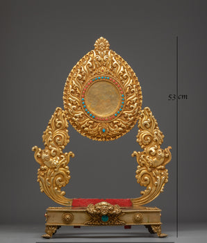 Traditional Gold-Plated, Copper Throne | Sacred Ritual Throne for Shrine