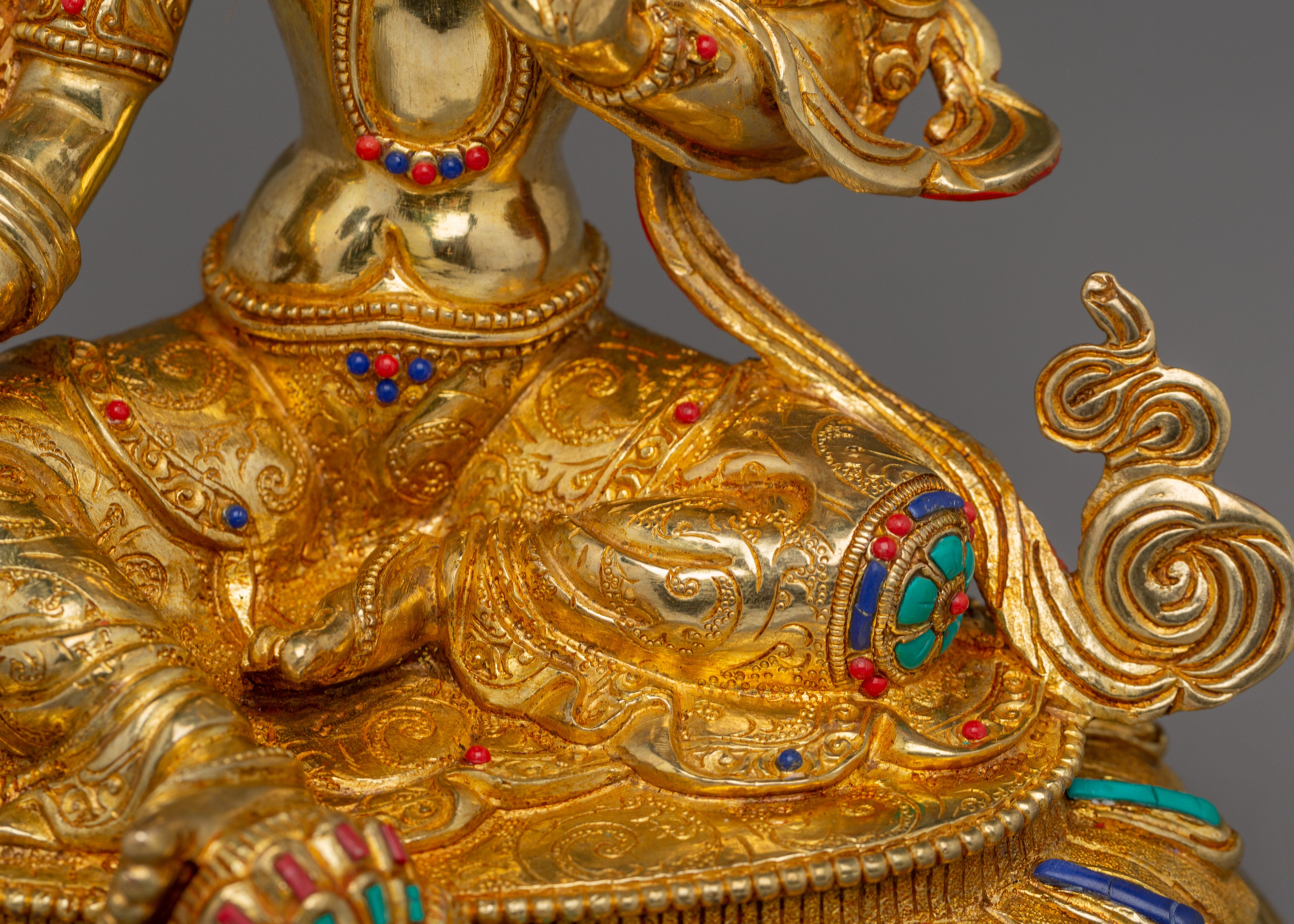 Handmade Shyama Tara Copper Sculpture | Tibetan Gold Plated Mother Tara Figurine