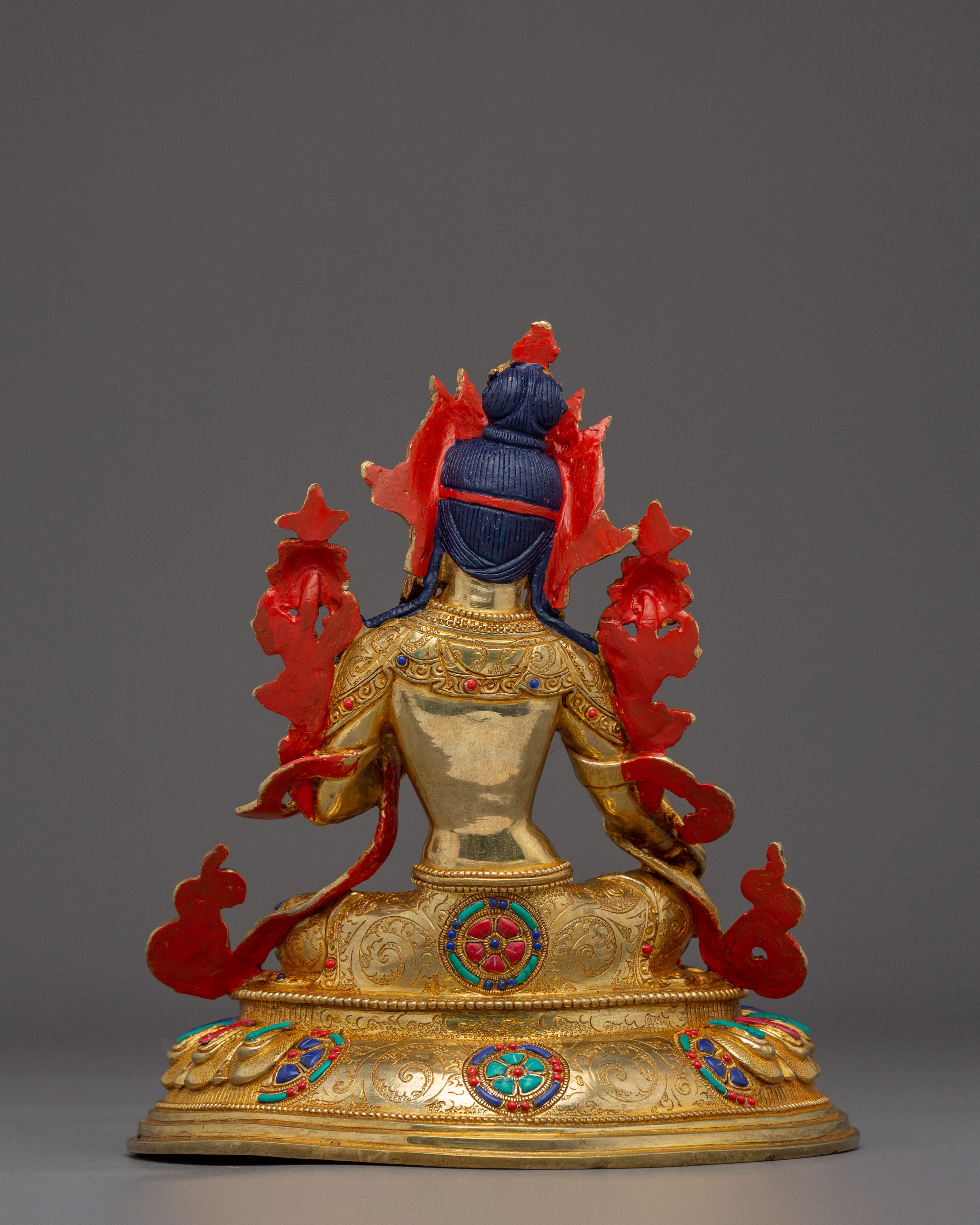 Handmade Shyama Tara Copper Sculpture | Tibetan Gold Plated Mother Tara Figurine