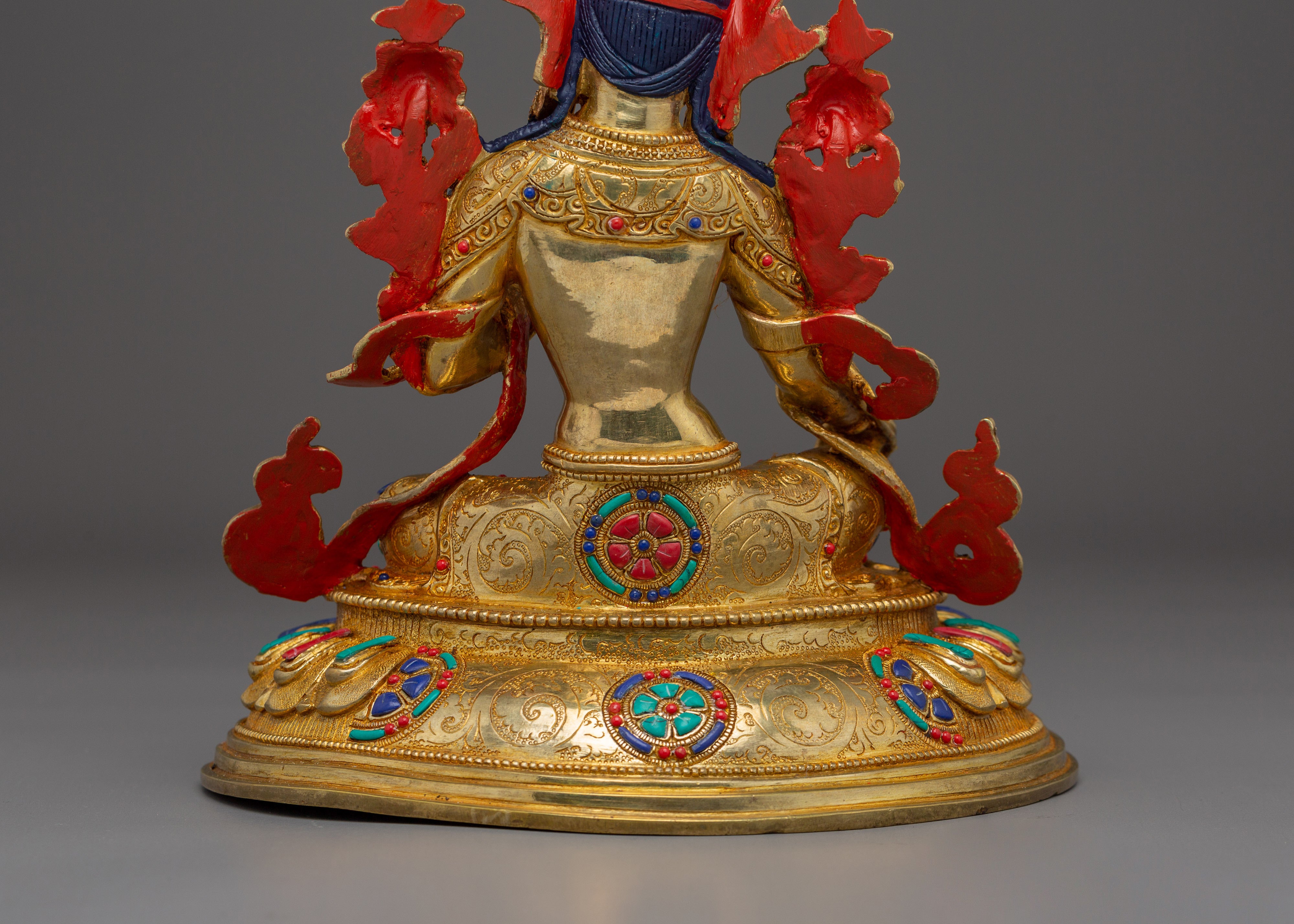 Handmade Shyama Tara Copper Sculpture | Tibetan Gold Plated Mother Tara Figurine