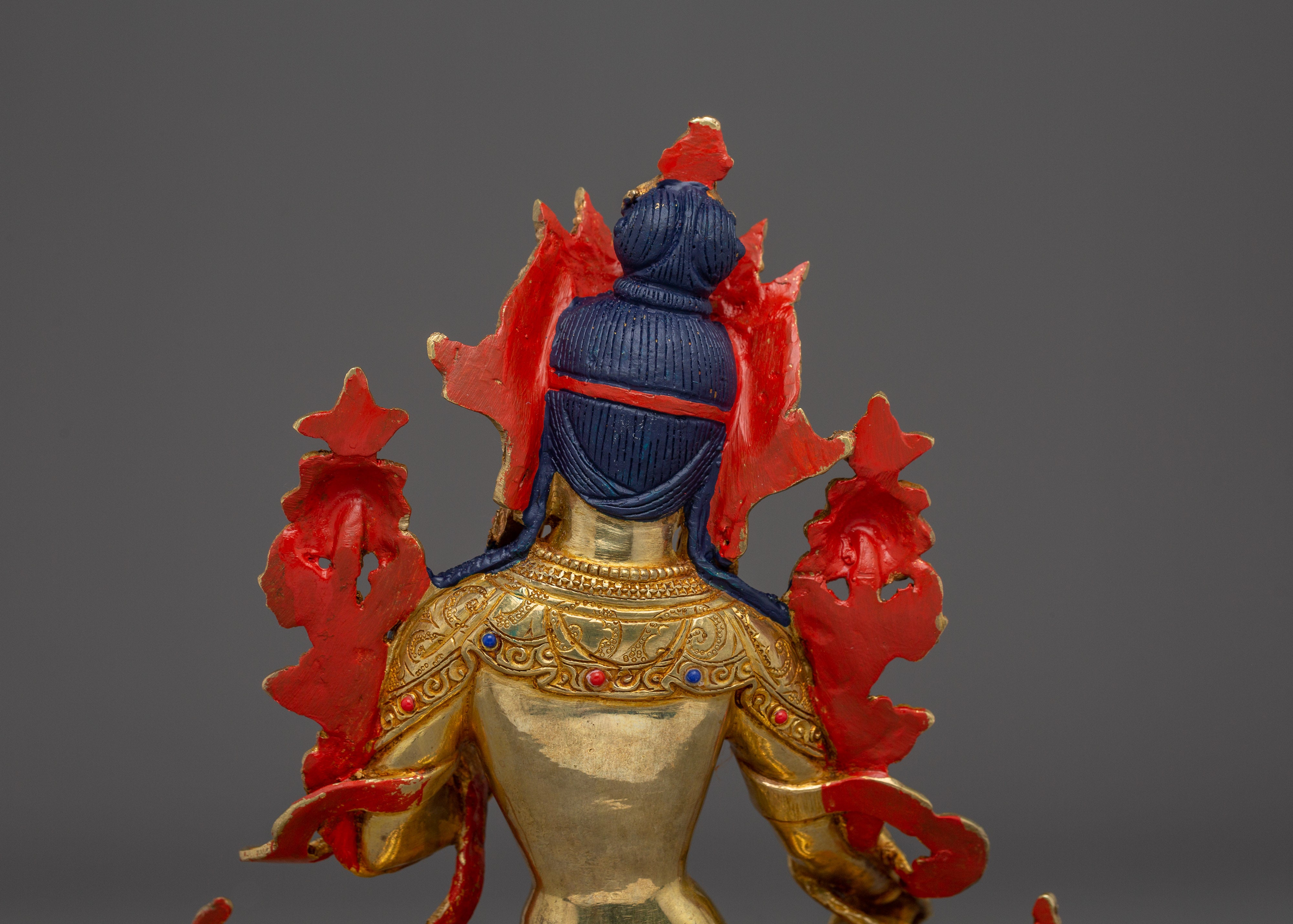 Handmade Shyama Tara Copper Sculpture | Tibetan Gold Plated Mother Tara Figurine