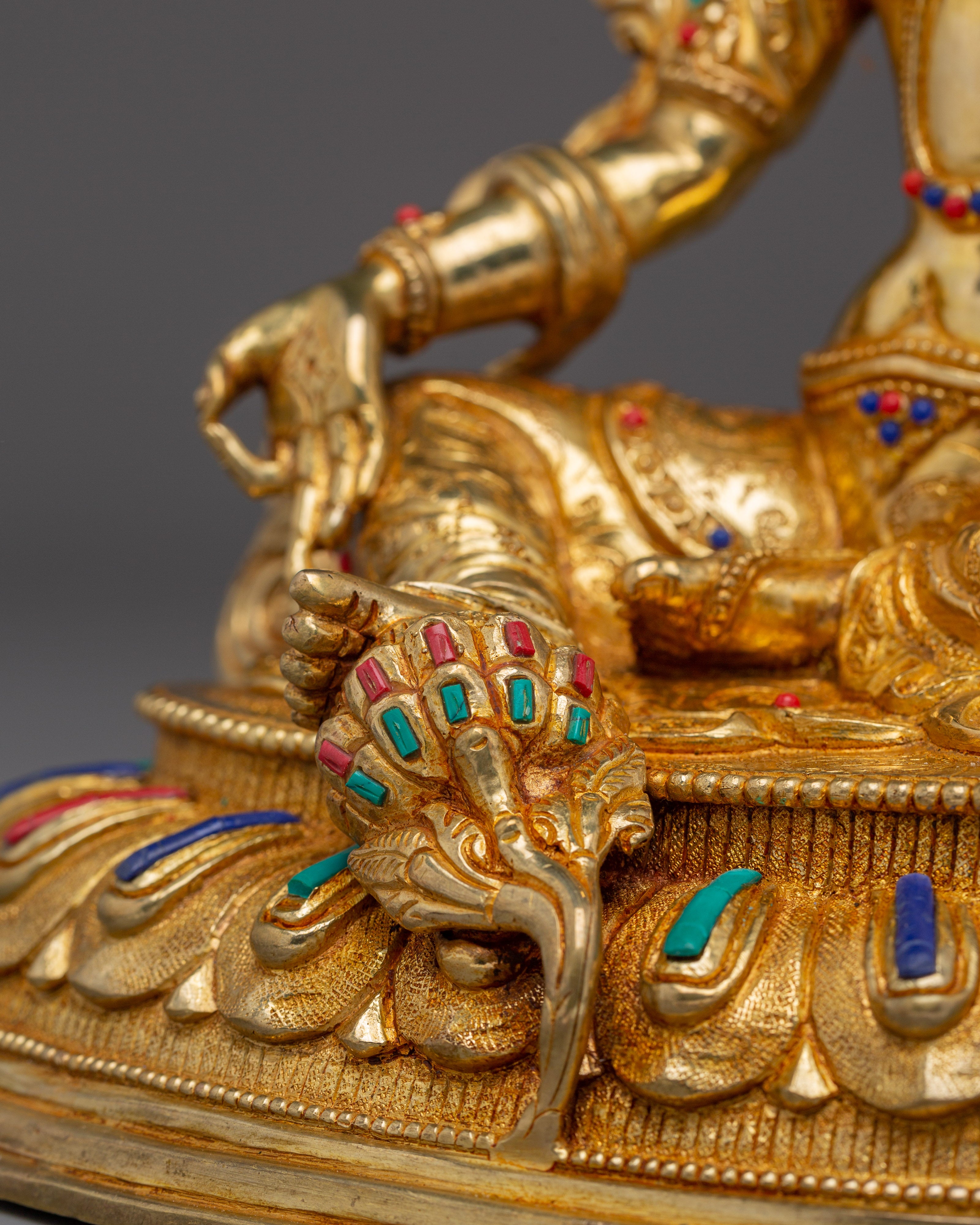 Handmade Shyama Tara Copper Sculpture | Tibetan Gold Plated Mother Tara Figurine